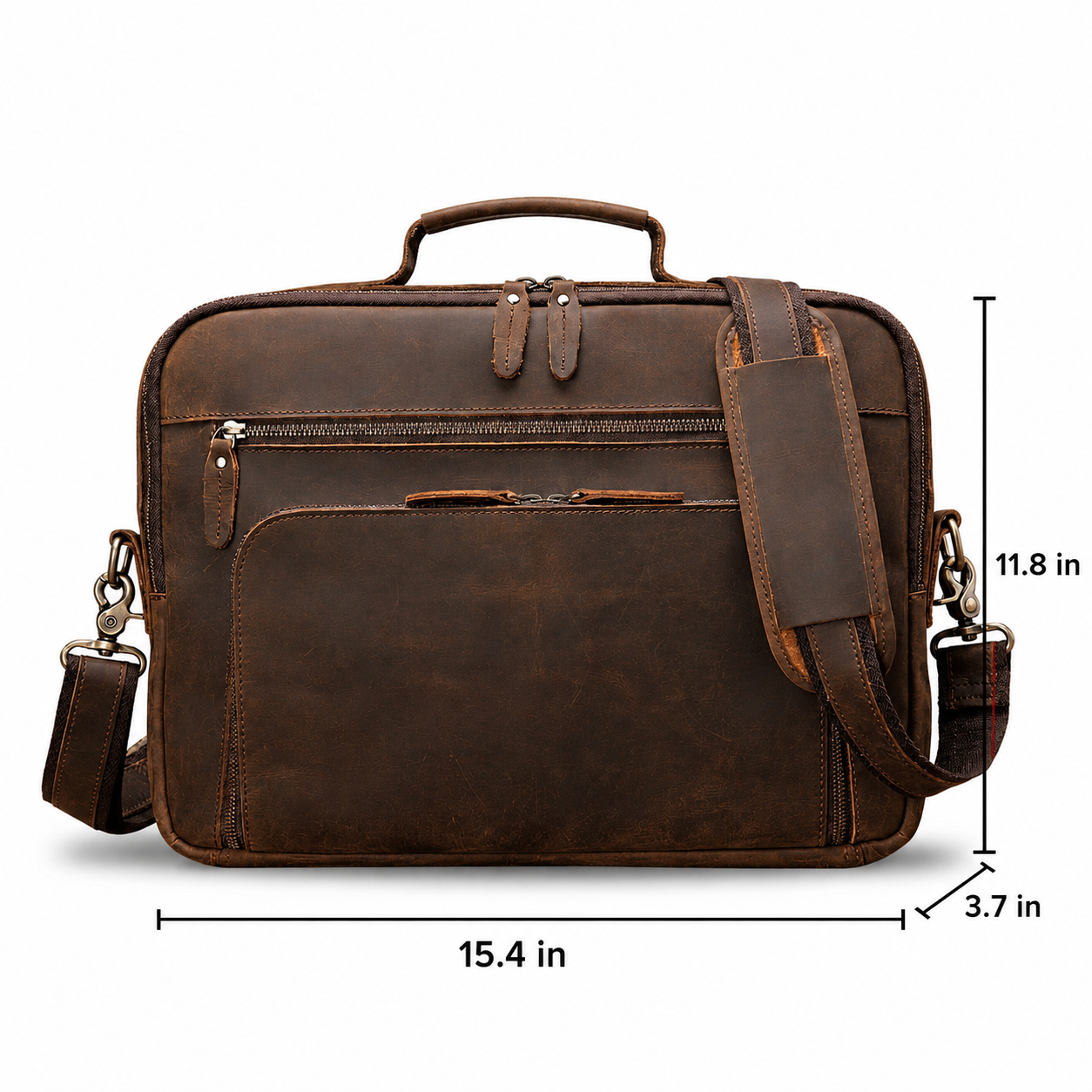 Men's Vintage Leather Messenger Bag | Multiple Compartments | Genuine Leather