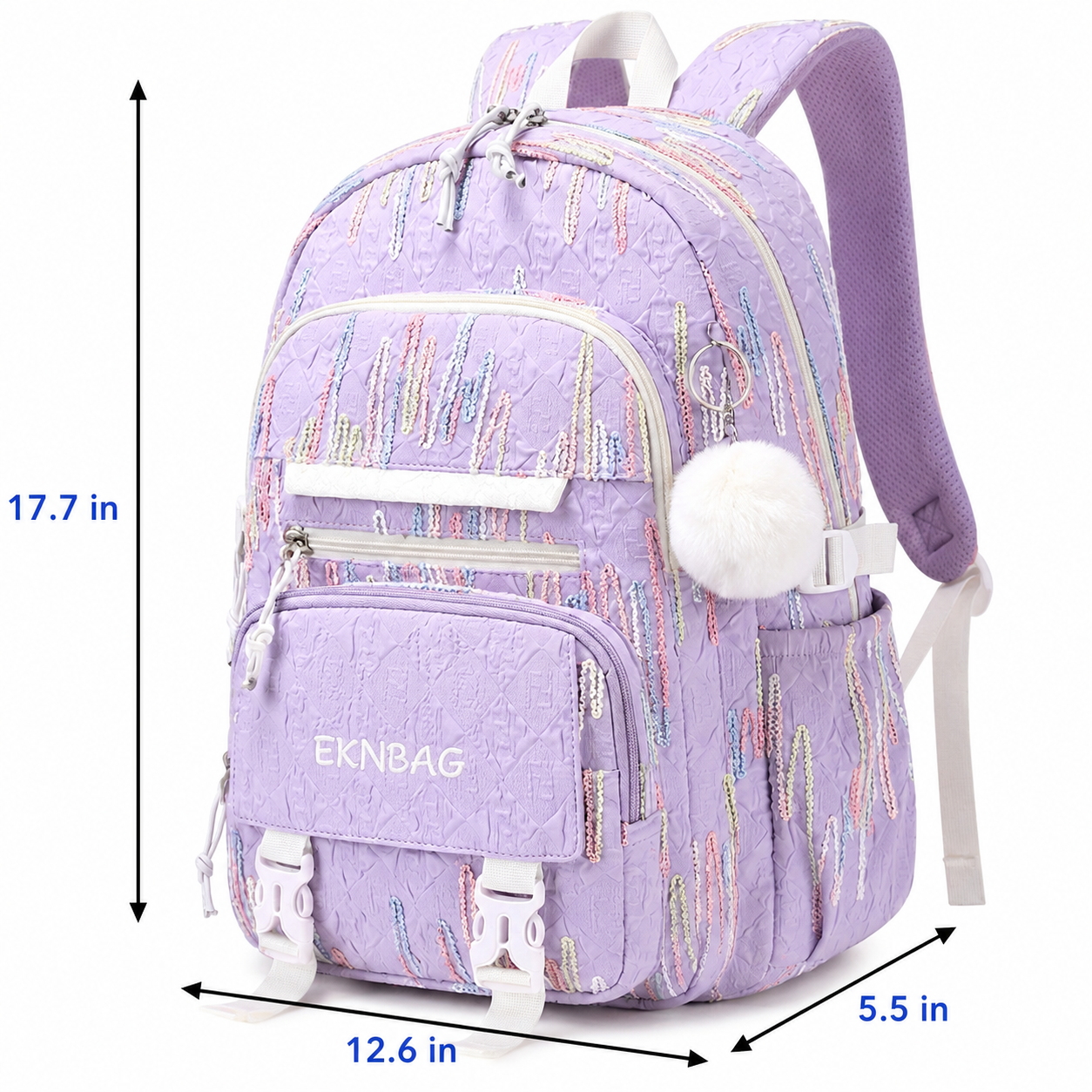 Pastel Cloud School Backpack | Multiple Compartments | Durable Oxford Fabric