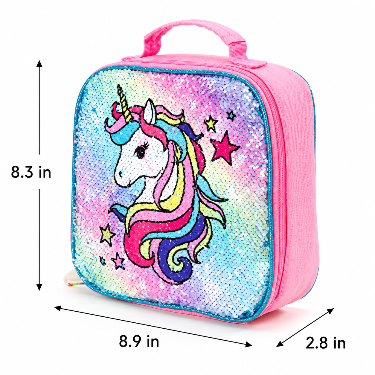 Glitter Unicorn Rolling School Backpack | 3-Piece Set | Durable Oxford Fabric