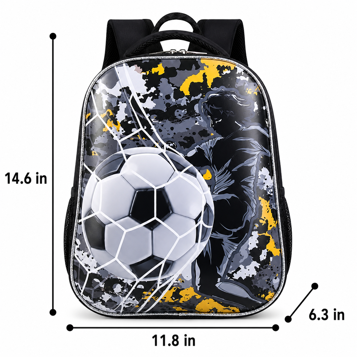 Football Hard Shell Backpack | Durable Polyester | Comfortable Straps | School Use