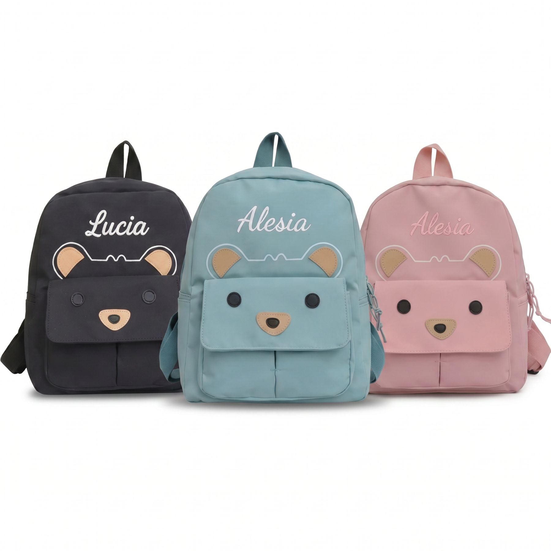 Cartable Personnalisé ourson Enfant | Prénom Brodé | Nylon résistant | Idéal pour la Maternelle et le primaire