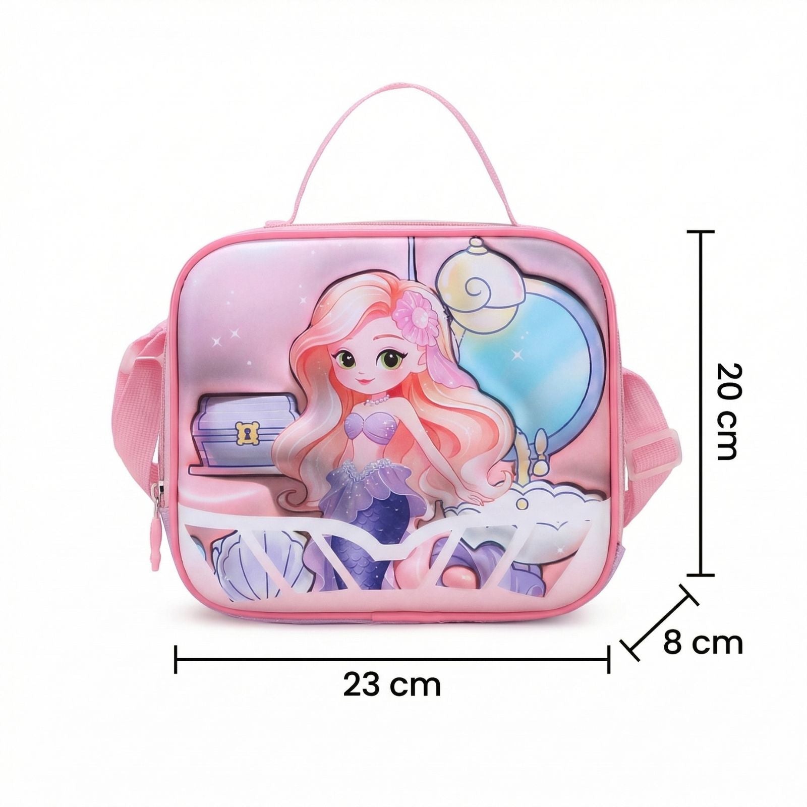 Cartable à Roulettes Fille | Motif Petite Sirène | Set 3 Pièces | Imperméable École Primaire