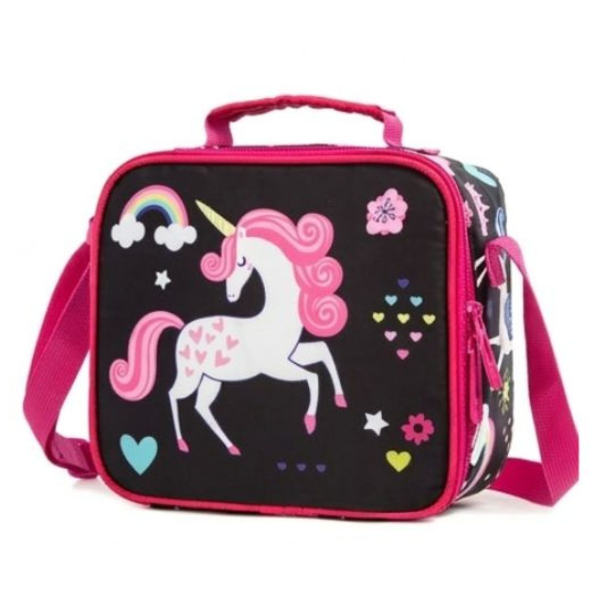 Cartable licorne à roulettes | Ensemble 3 pièces (Sac+lunch bag+trousse) | Tissu Oxford imperméable