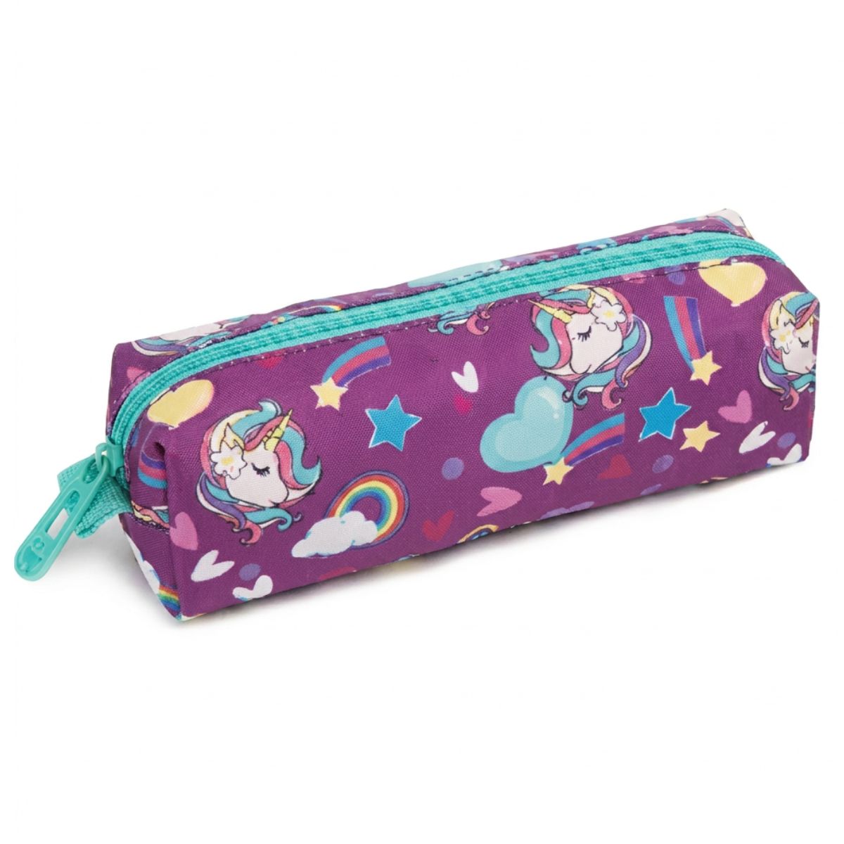 Cartable licorne arc-en-ciel | Ensemble 3 pièces (Sac+lunch bag+trousse) | Roulettes intégrées | Tissu Oxford résistant
