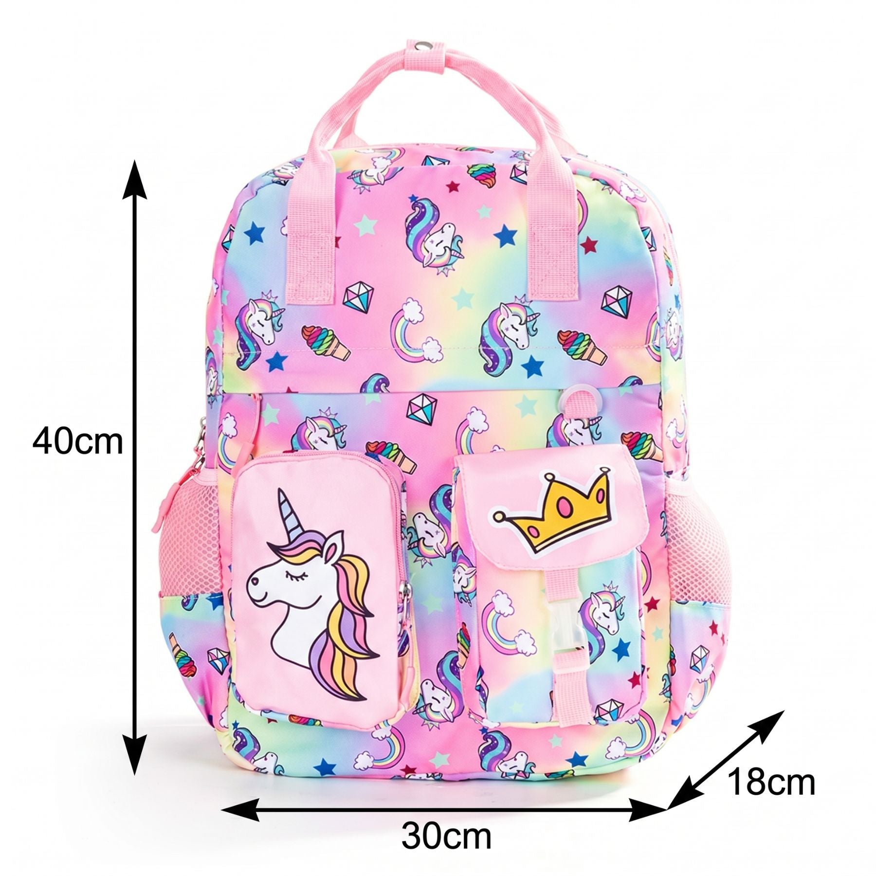 Cartable licorne arc-en-ciel | Tissu Oxford résistant | Multiples rangements | Port confortable