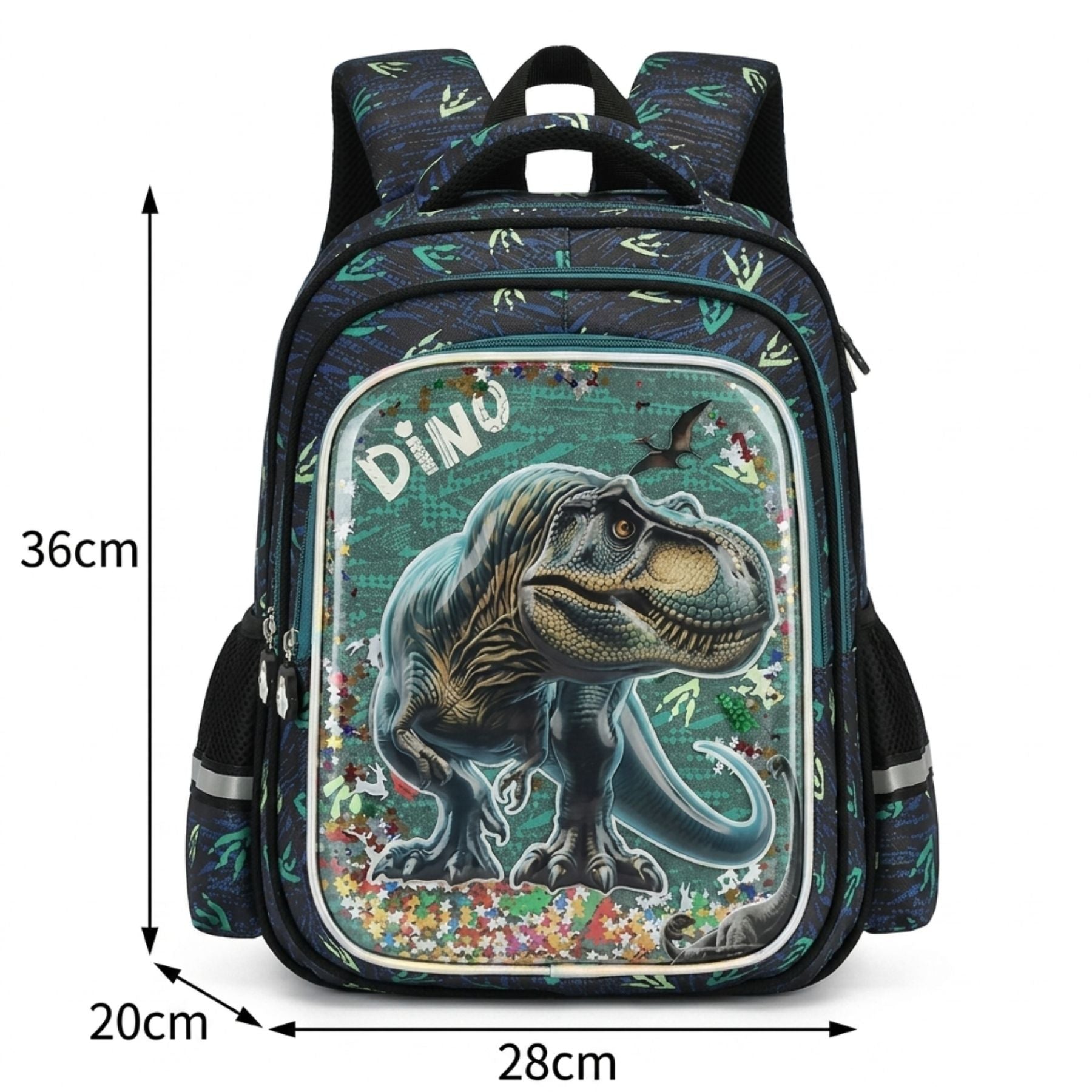 Cartable dinosaure 3D en tissu Oxford | Grande capacité | Dos respirant