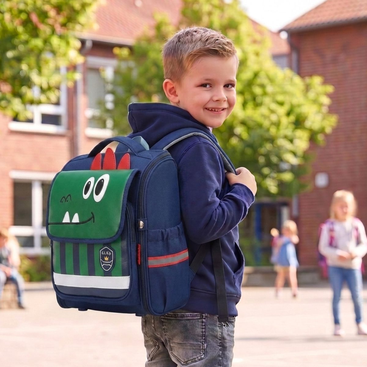 Cartable dinosaure maternelle | Multiples rangements | Oxford imperméable