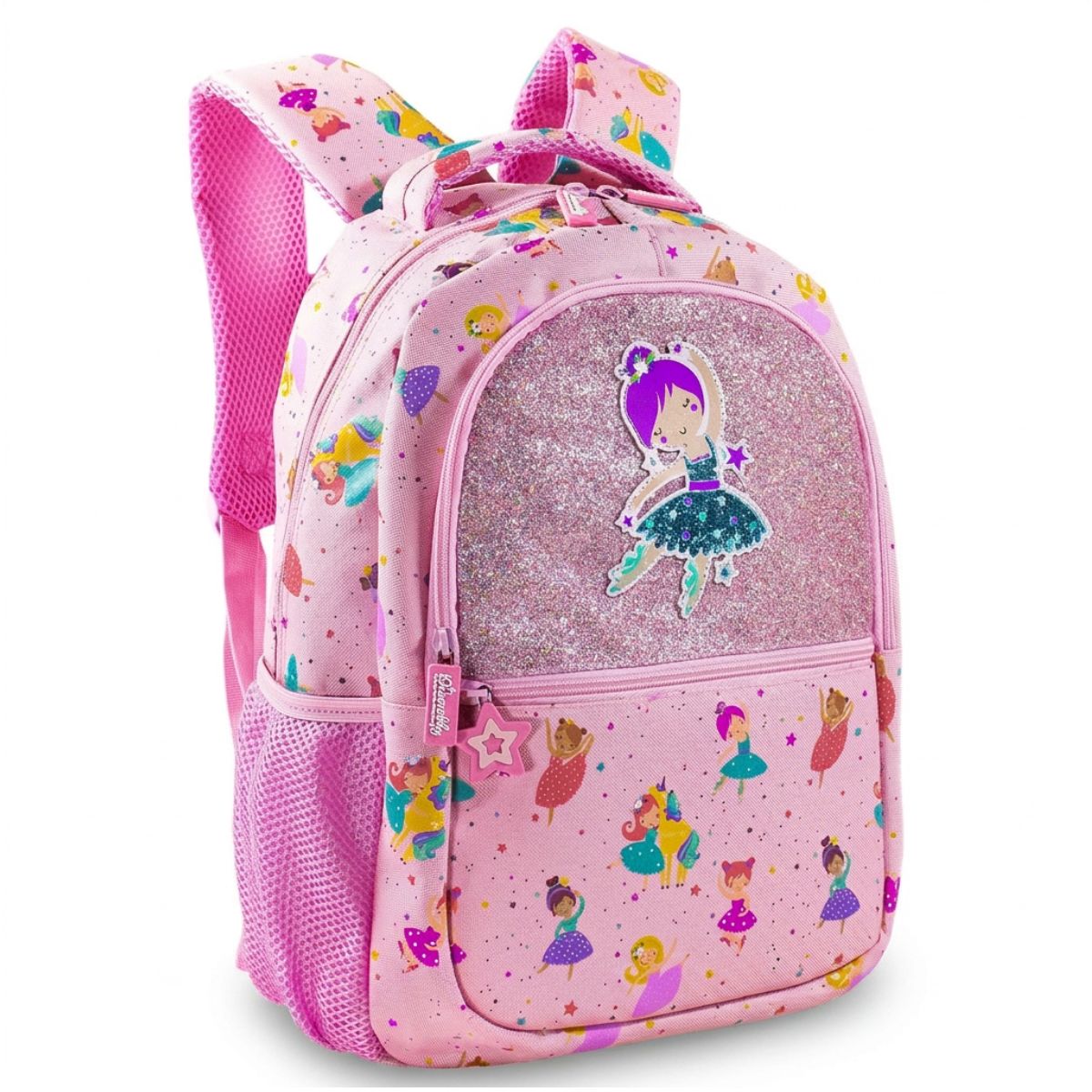 Cartable pour fille ballerine pailleté | Compartiments pratiques | Polyester résistant