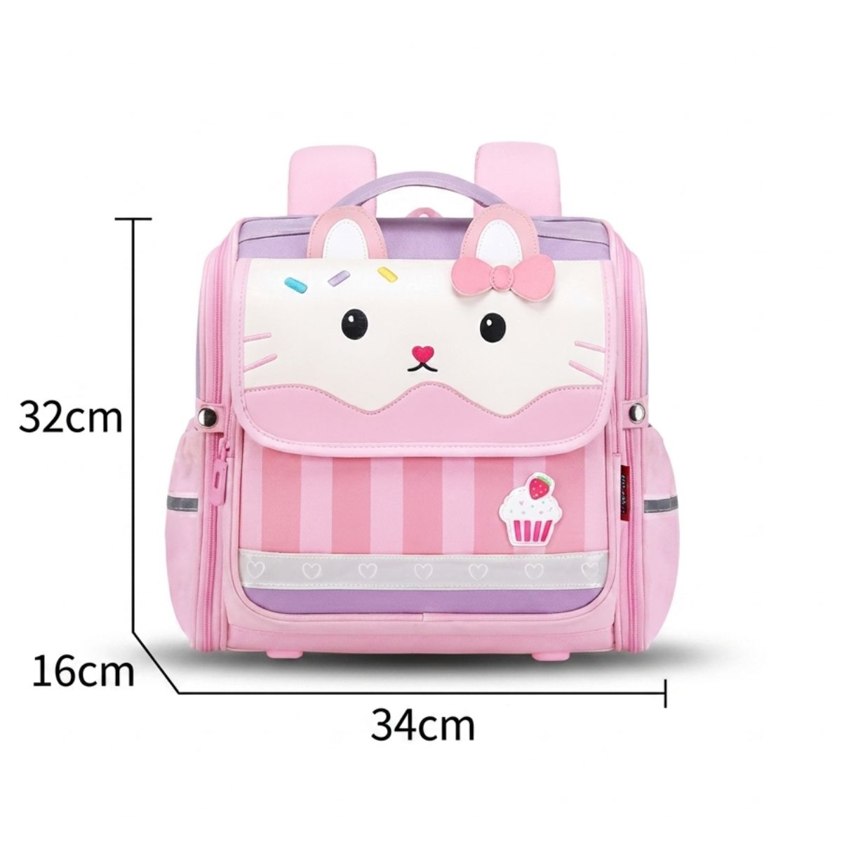 Cartable carré maternelle pour fille | Multiples rangements | Oxford imperméable | Style Kawaii