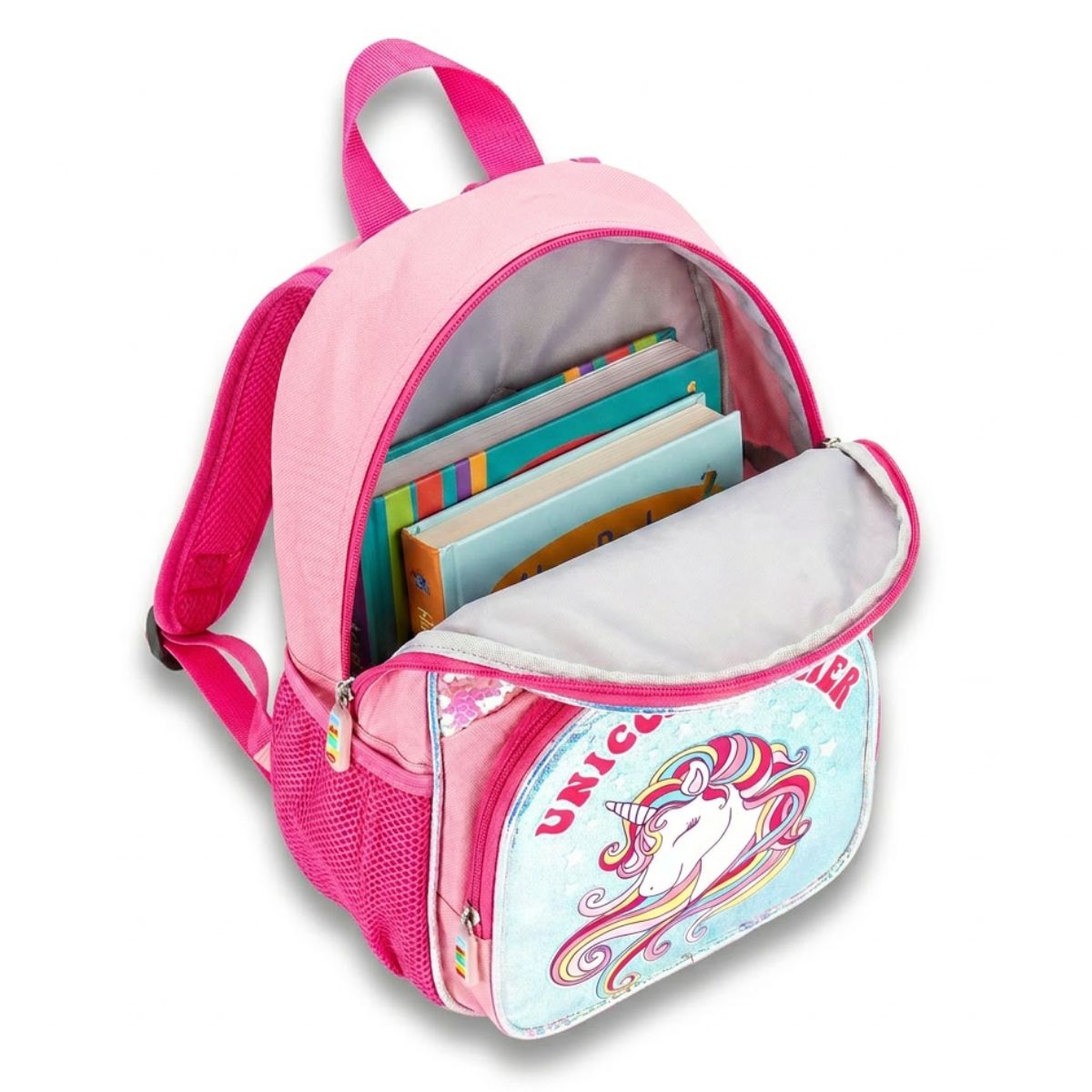 Cartable licorne rose pailleté | Bretelles confortables | Oxford résistant