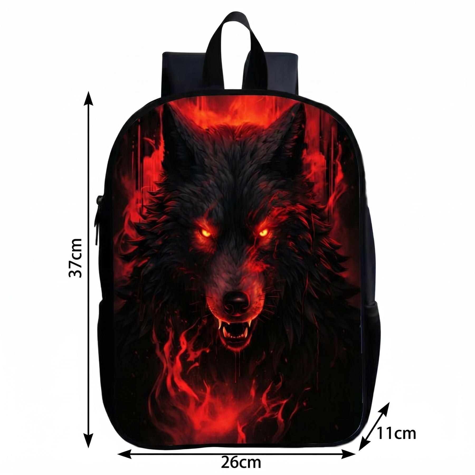 Cartable loup rouge | Bretelles réglables | Polyester résistant | Port confortable