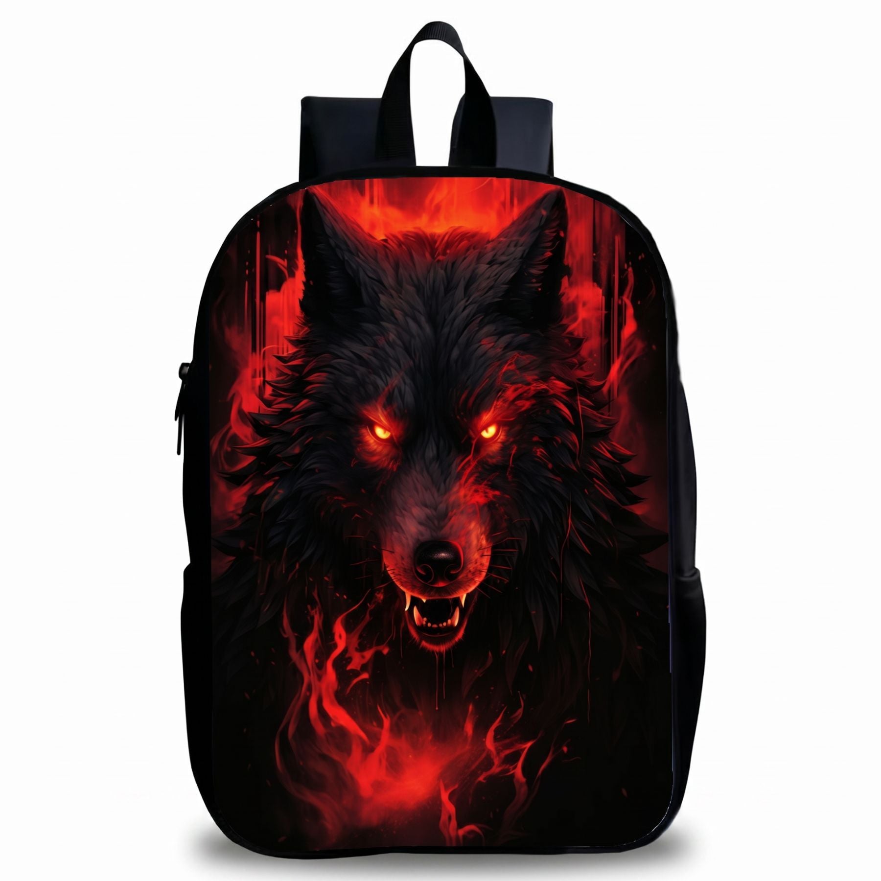 Cartable loup rouge | Bretelles réglables | Polyester résistant | Port confortable