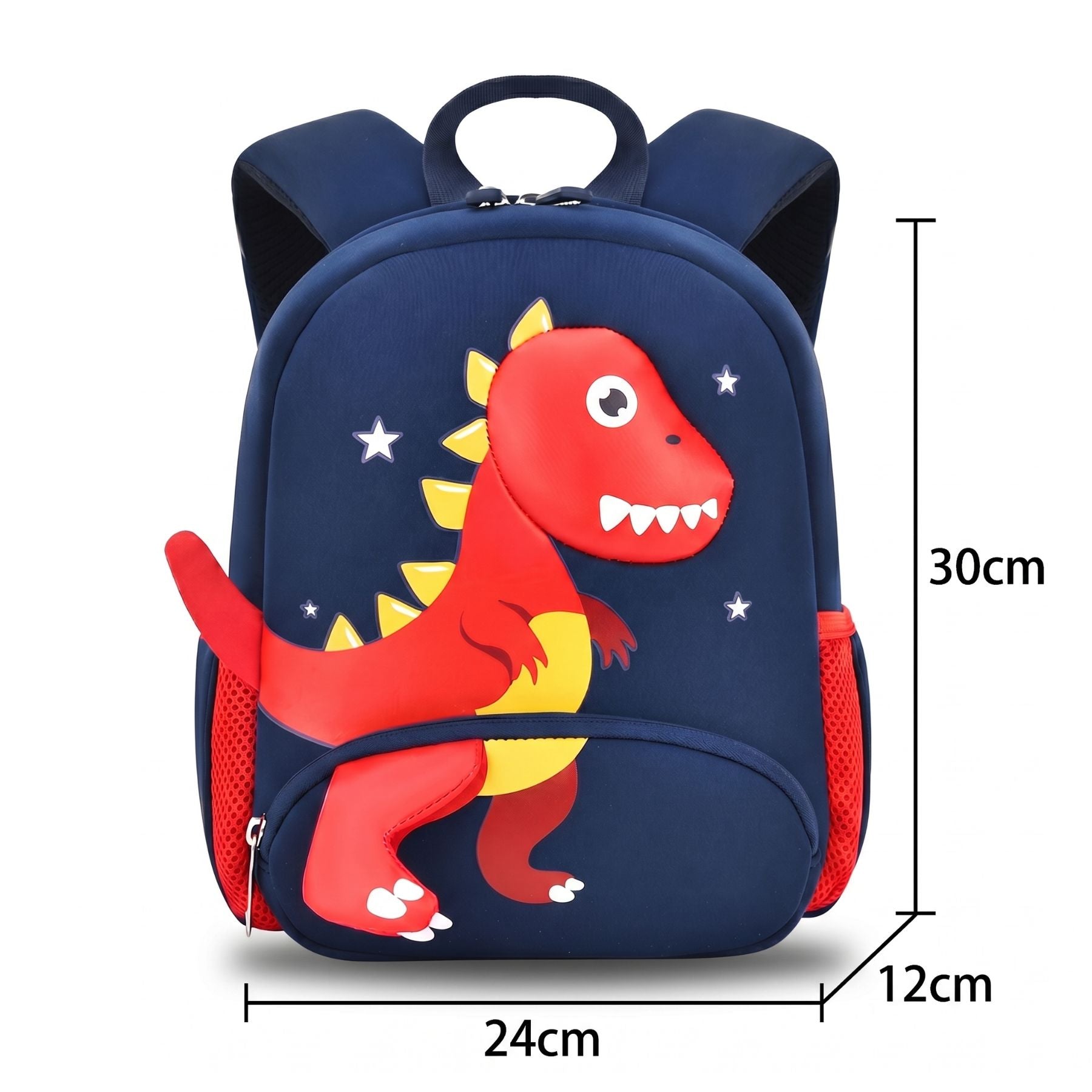 Cartable maternelle dinosaure rouge | Bretelles respirantes | Tissu néoprène léger