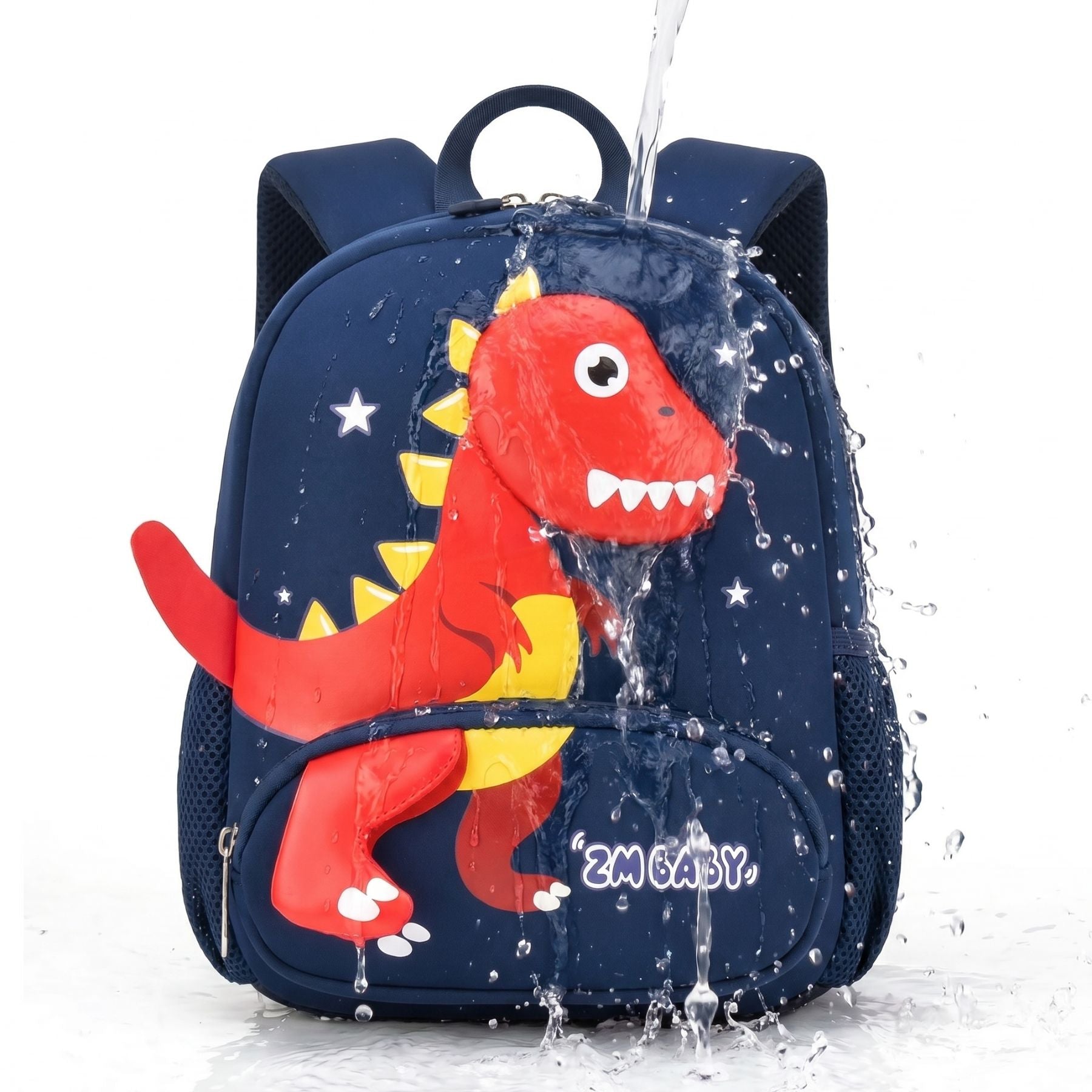 Cartable maternelle dinosaure rouge | Bretelles respirantes | Tissu néoprène léger