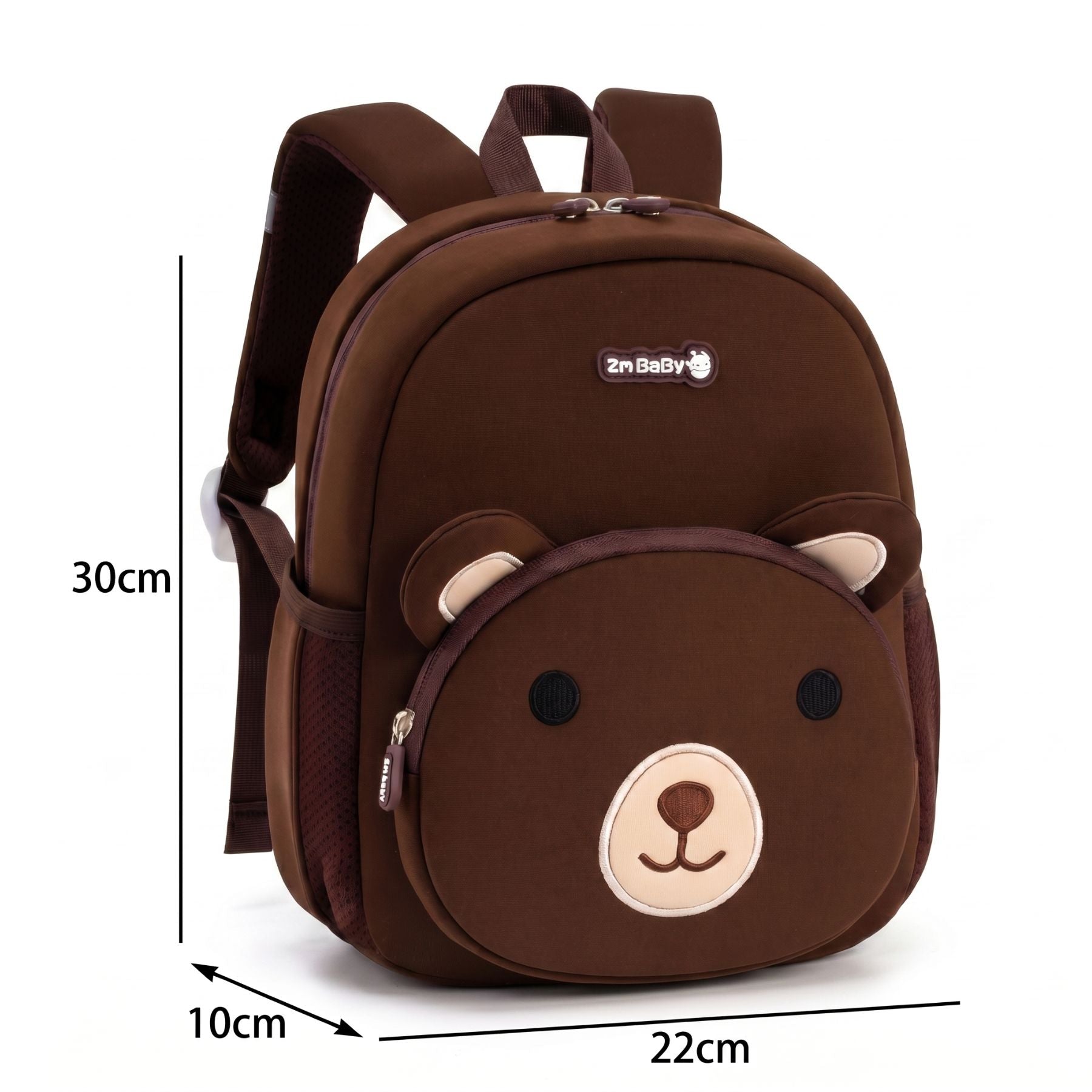 Cartable maternelle ourson marron | Bretelles respirantes | Tissu néoprène léger