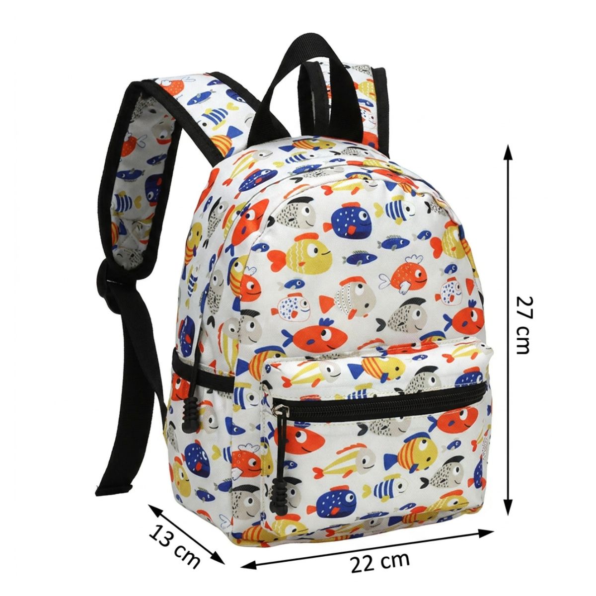 Cartable poissons multicolores | Bretelles confortables | Oxford résistant
