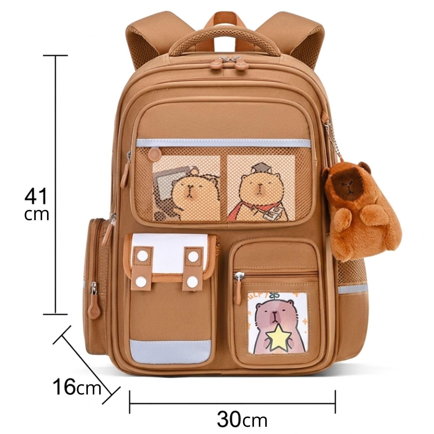 Cartable à roulettes  trolley Capybara | Grande capacité | tissu Oxford résistant | Dos respirant & roulettes lumineuses
