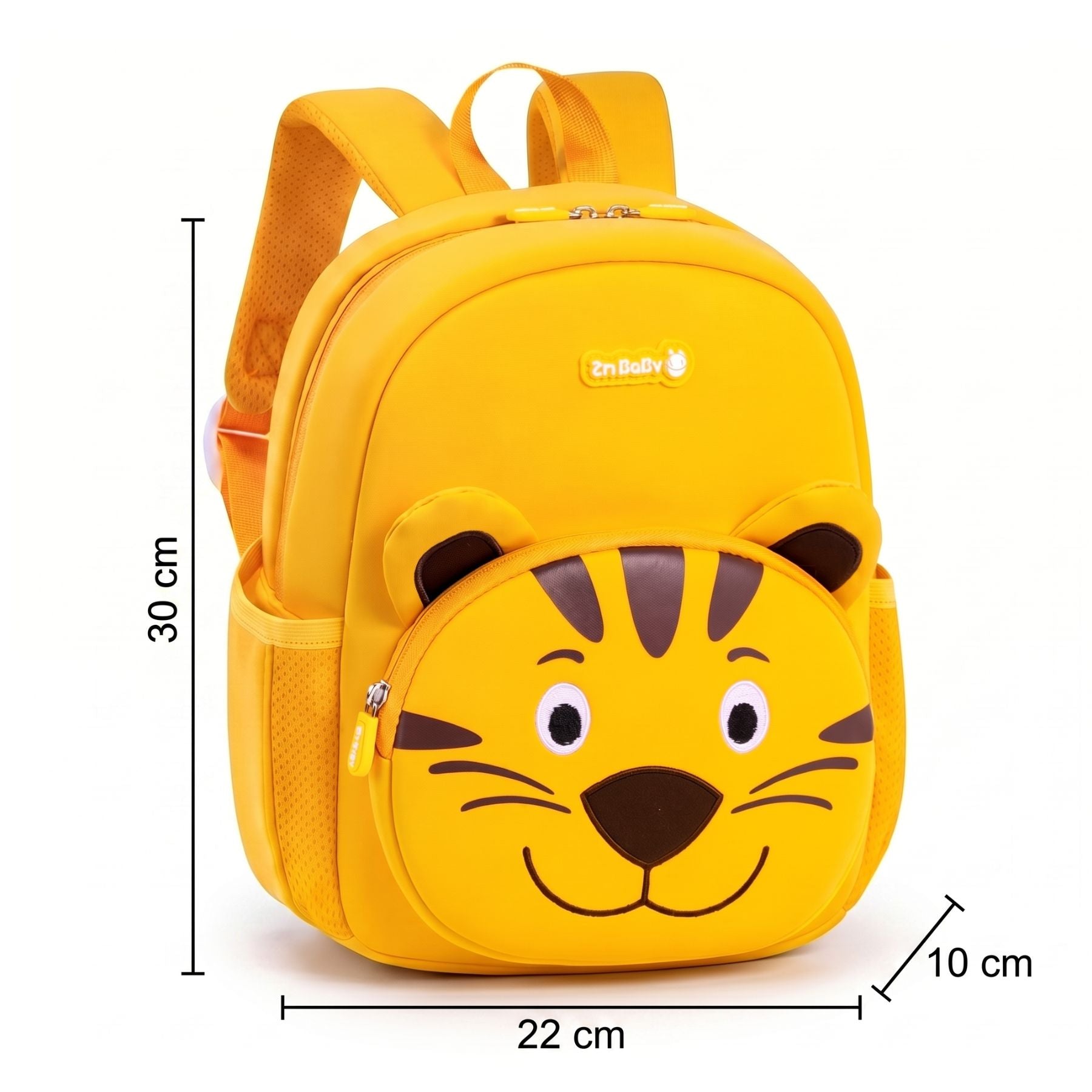 Cartable scolaire tigre jaune | Bretelles respirantes | Tissu néoprène léger | Léger pour maternelle