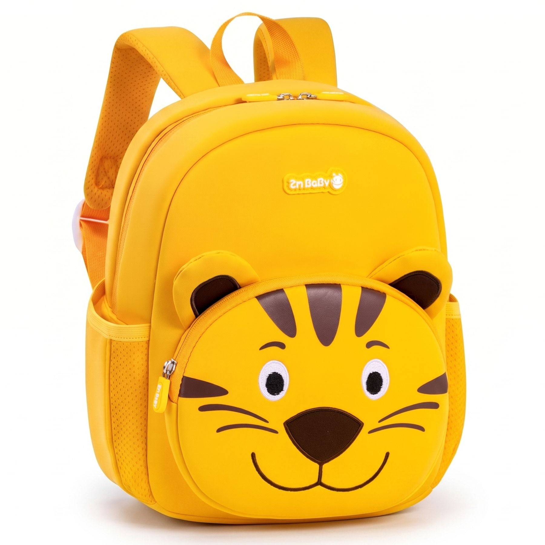 Cartable scolaire tigre jaune | Bretelles respirantes | Tissu néoprène léger | Léger pour maternelle