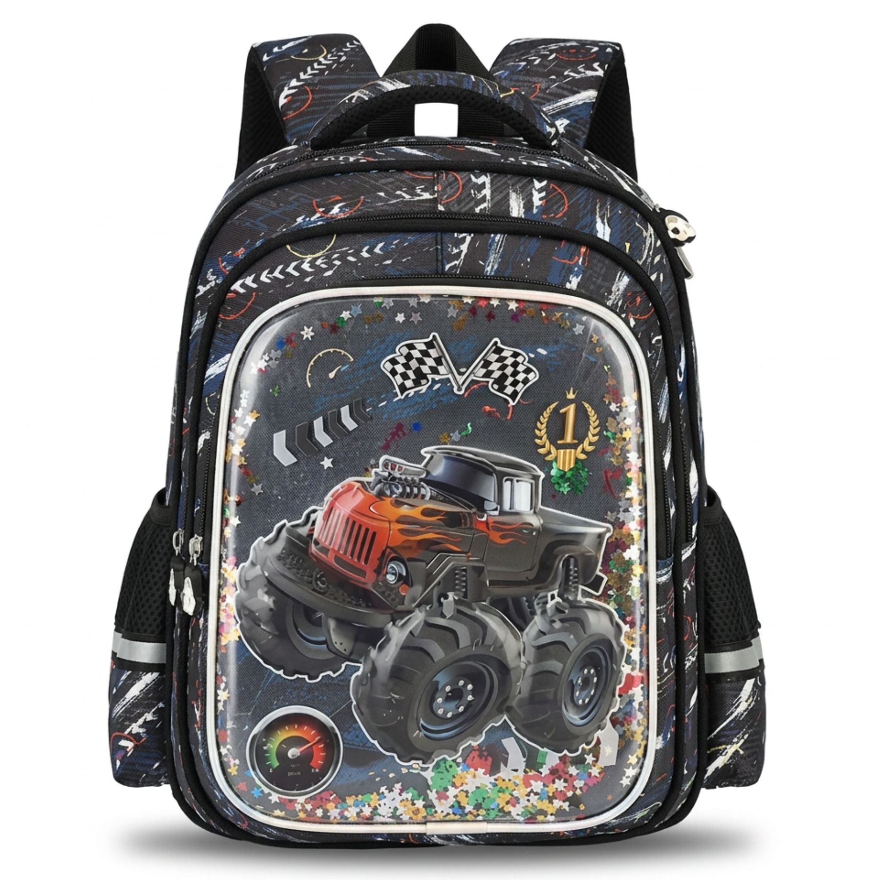 Cartable voiture 3D en tissu Oxford | Grande capacité | Dos respirant
