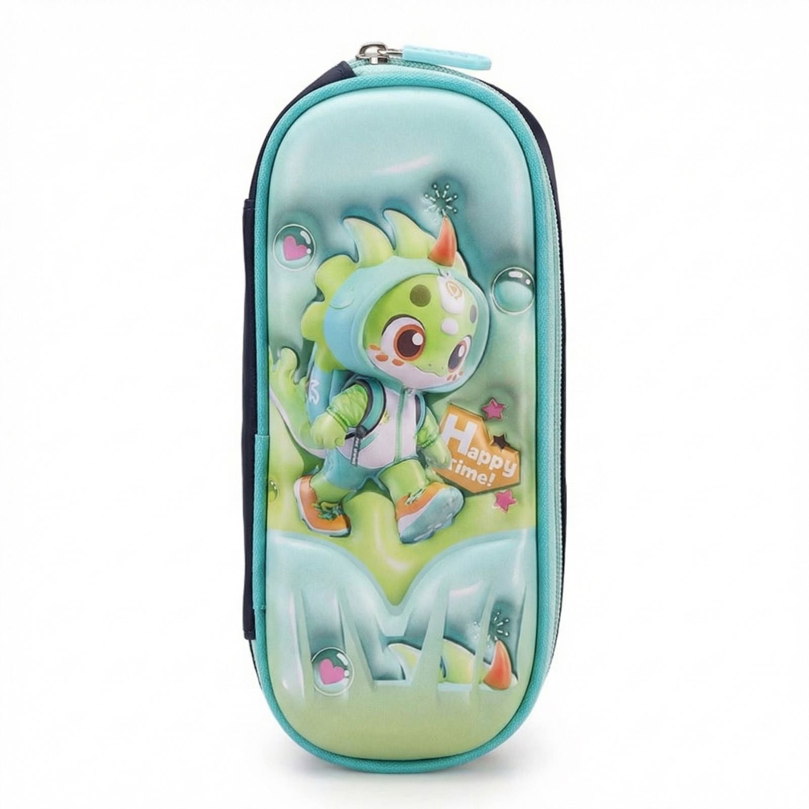 Sac Trolley École Primaire | Dinosaure Vert & Bleu 3D | Set 3 Pièces | Imperméable CP au CM2