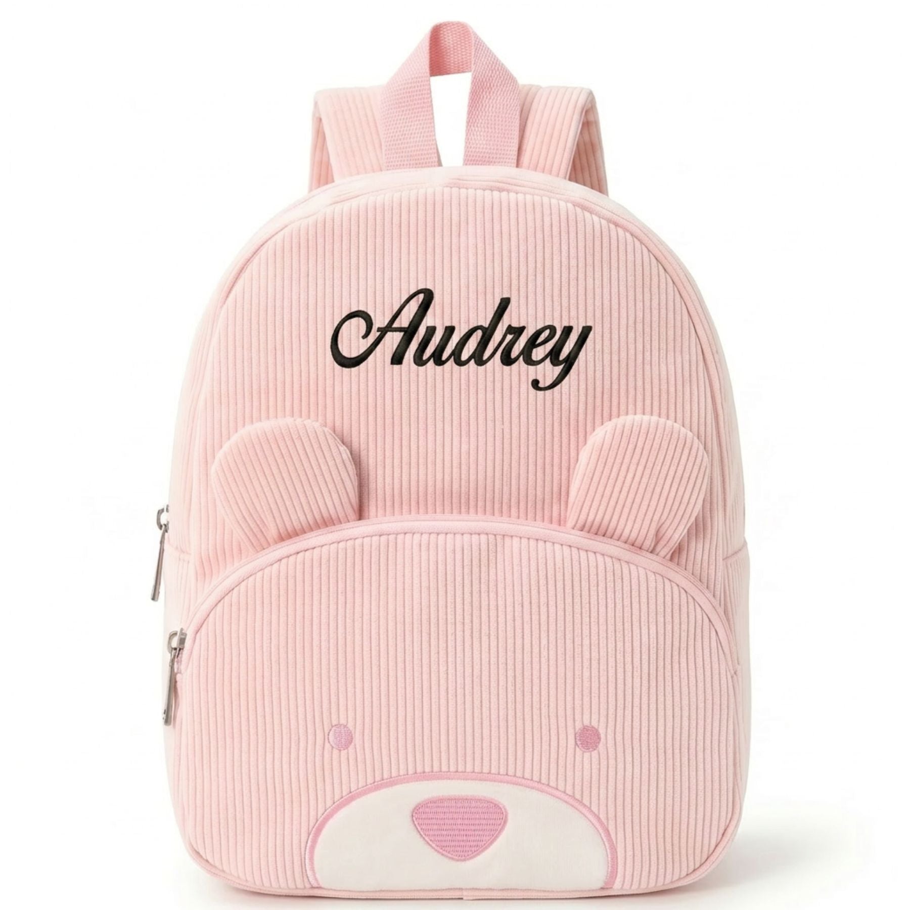 Sac à Dos Ours Personnalisé | Prénom Brodé | Velours Côtelé Doux pour Enfant