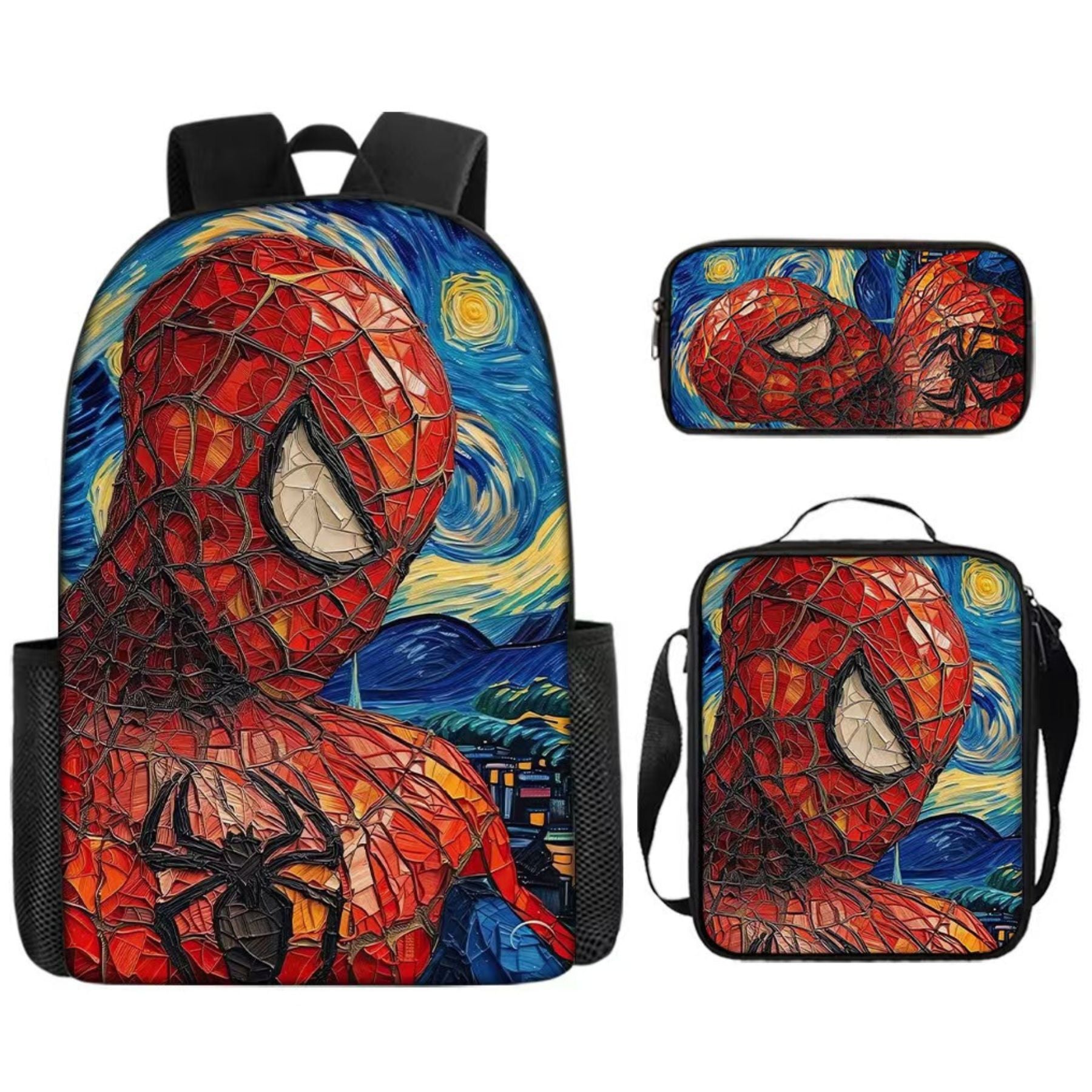 Sac à dos Spider-Man | Kit 3 pièces (sac + bandoulière + trousse)  | Polyester résistant