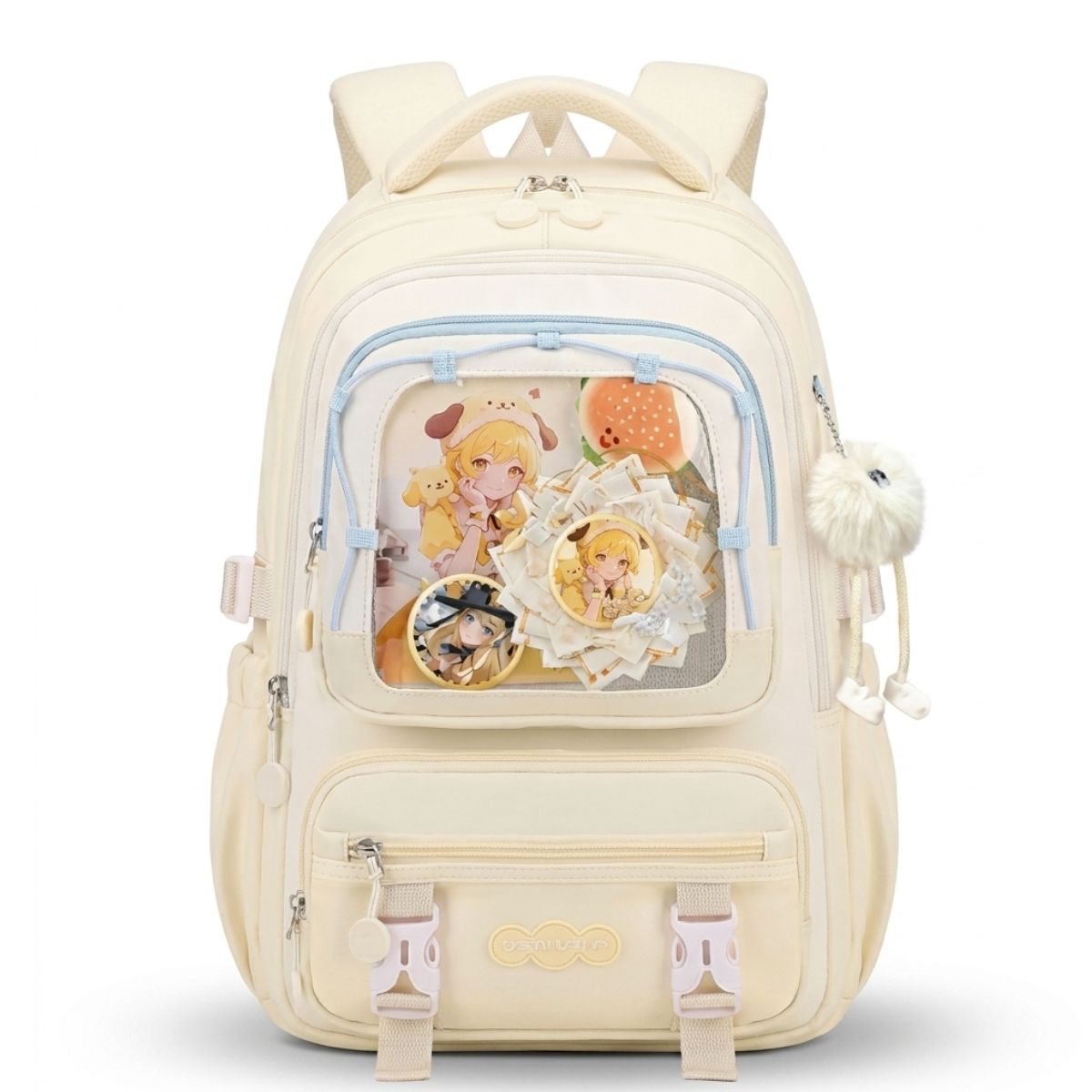 Sac à dos ita bag mignon pour fille | Compartiment badges transparent | Oxford résistant | Style kawaii