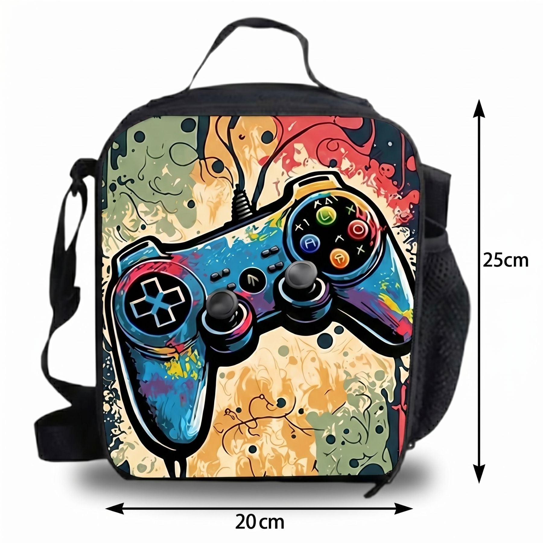 Sac à dos motif gaming manette | Ensemble 3 pièces (sac + lunch bag + trousse) | Oxford résistant