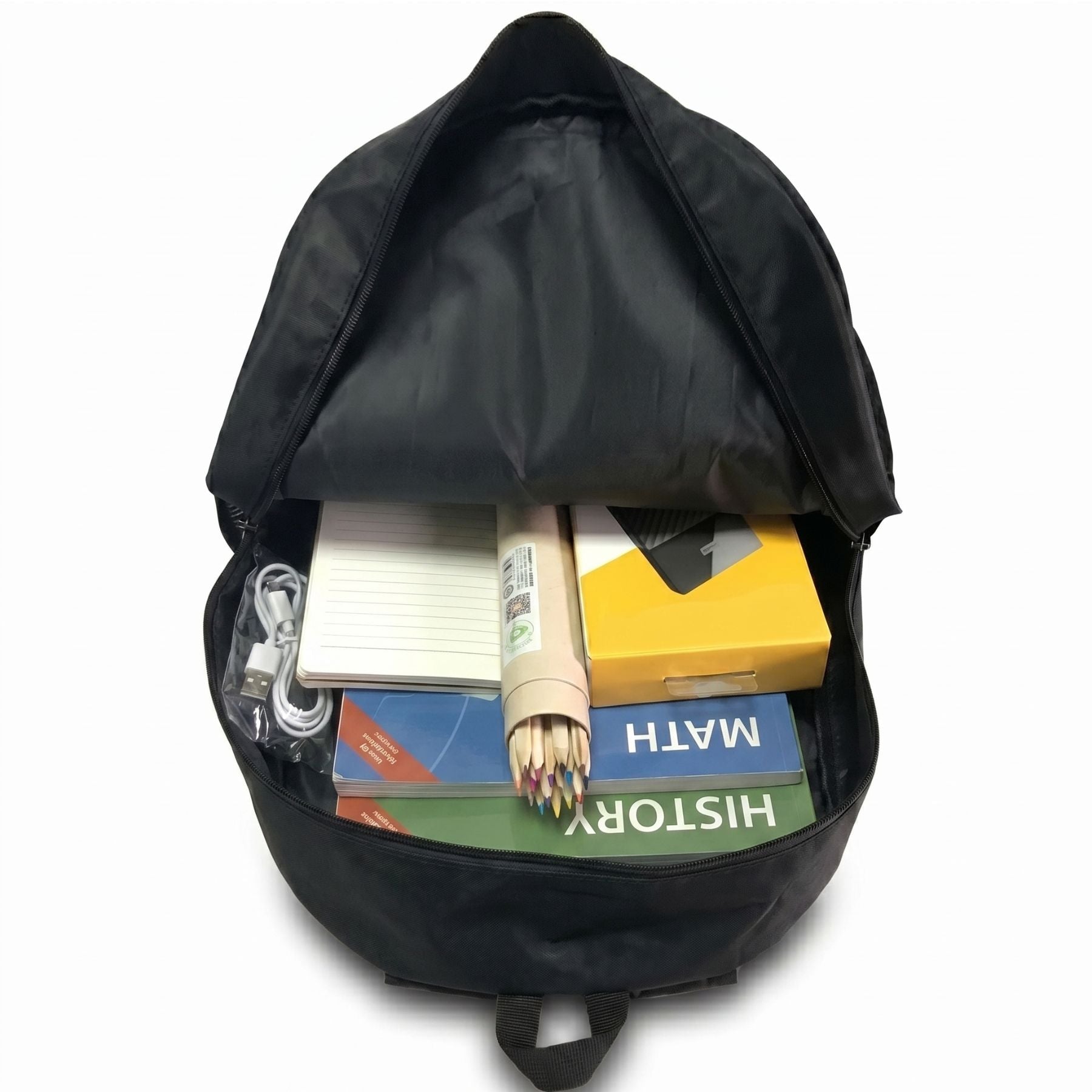 Sac à dos smiley pour enfant | Kit 3 pièces (sac + bandoulière + trousse) | Tissu Oxford résistant
