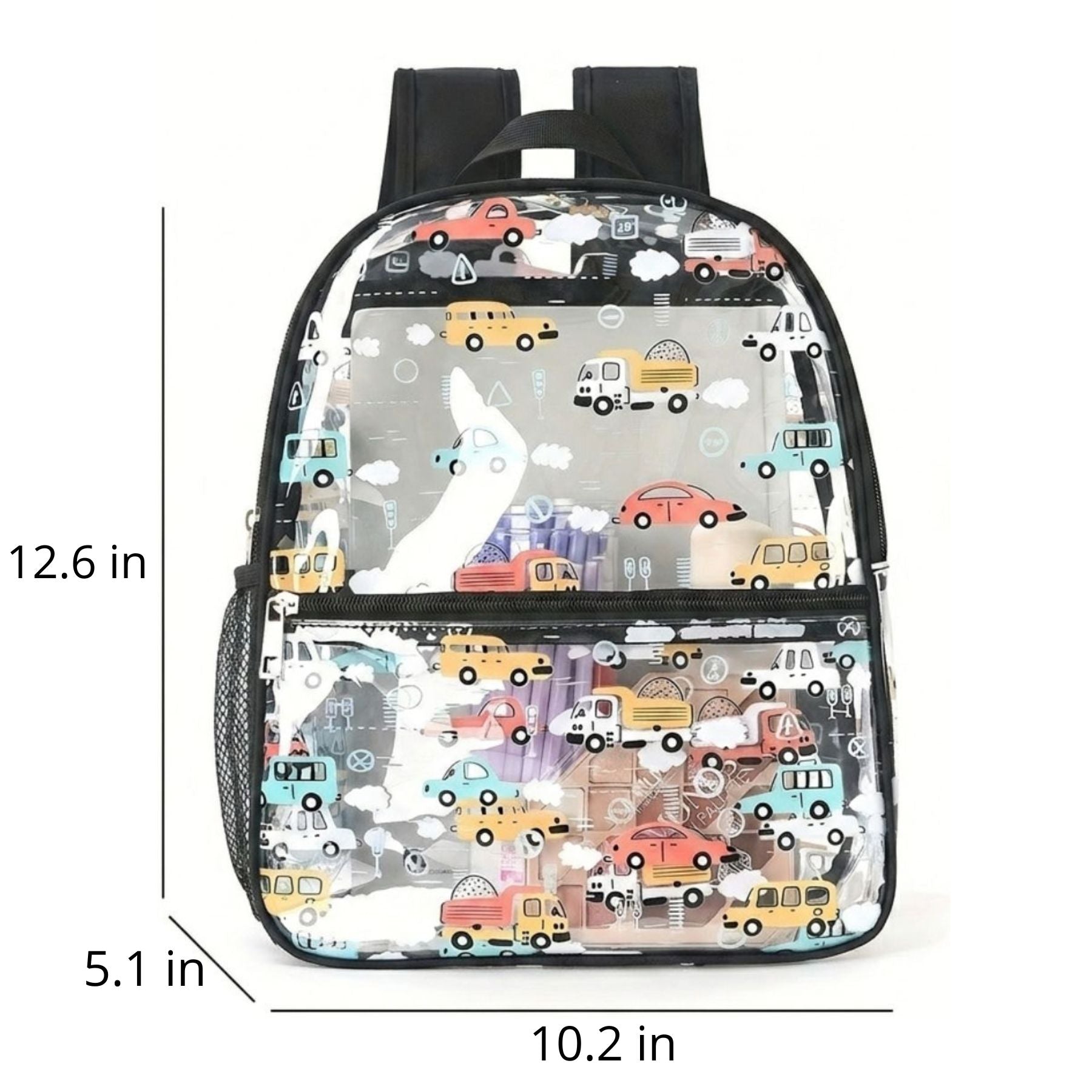 Transparent Car Backpack | Large Capacity | Waterproof PVC | Kids Backpack