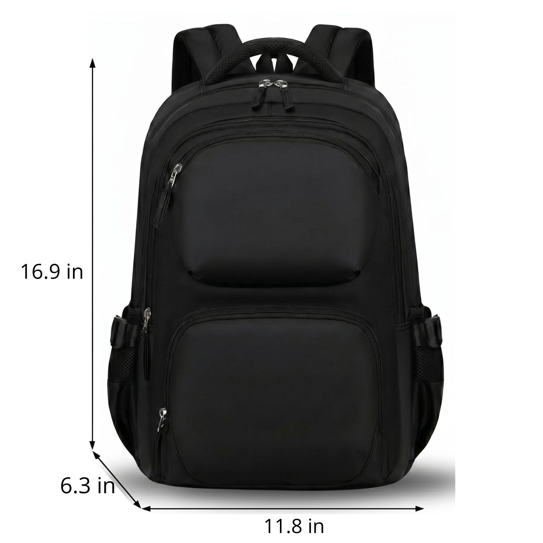 Minimalist Black School Backpack Set | Matching Pencil Case | Waterproof Oxford Fabric