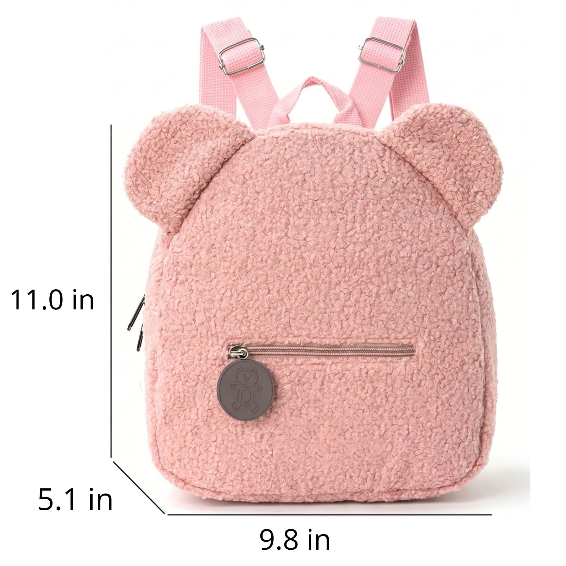 Teddy Bear Ears Backpack for Girls | Comfortable Shoulder Straps | Soft Teddy Fleece | Ideal for Nursery