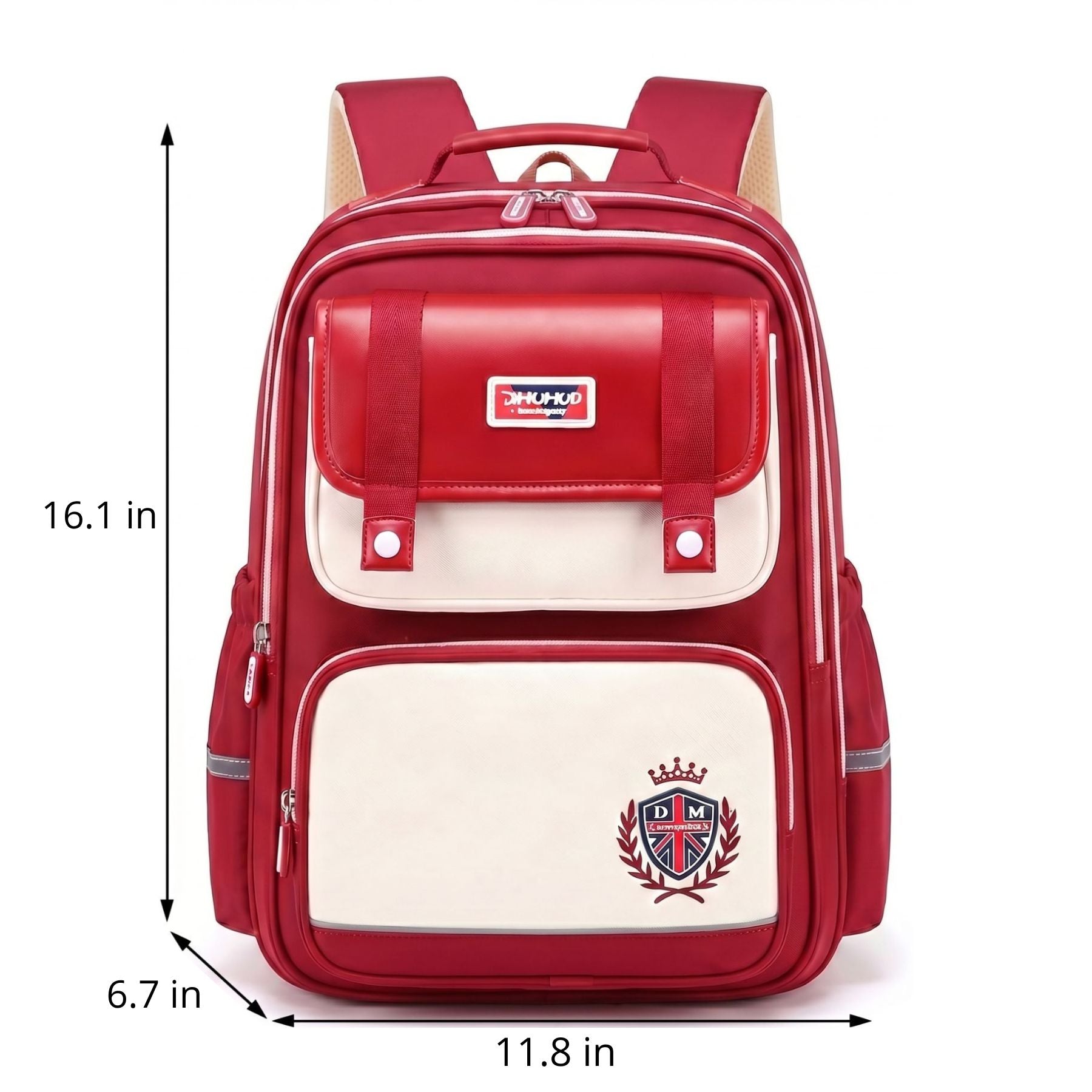 Red School Backpack | Large Capacity | Waterproof Oxford Fabric | Comfortable Fit