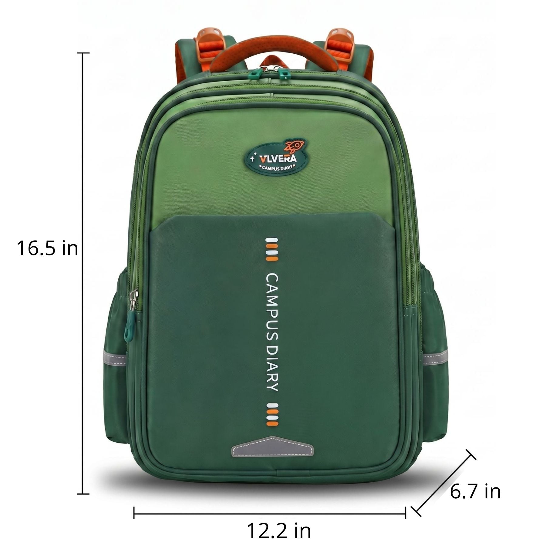 Dark Green School Backpack | Large Capacity | Waterproof Oxford Fabric | Comfortable Fit