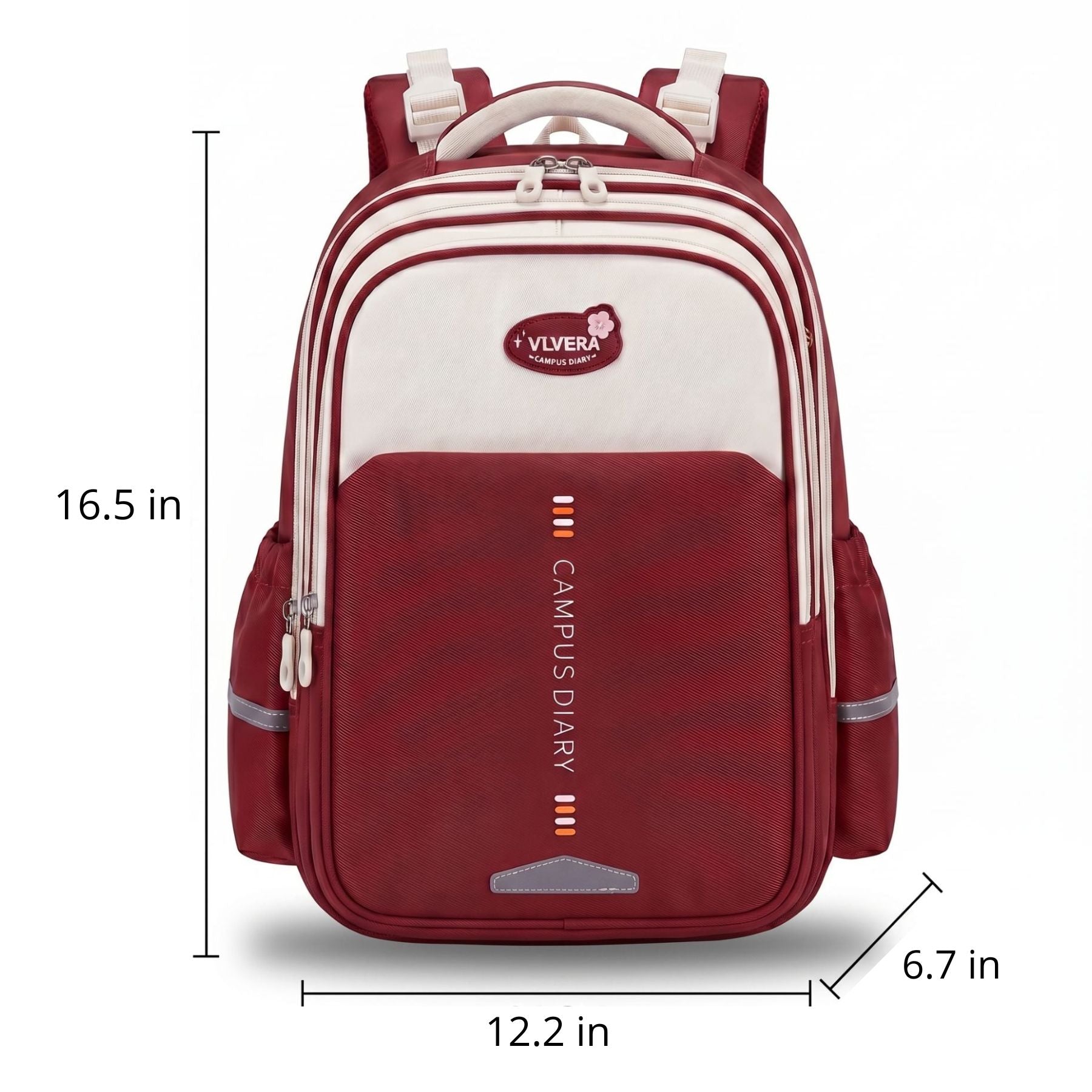 Burgundy Red School Backpack | Large Capacity | Durable Oxford Fabric | Comfortable to Carry