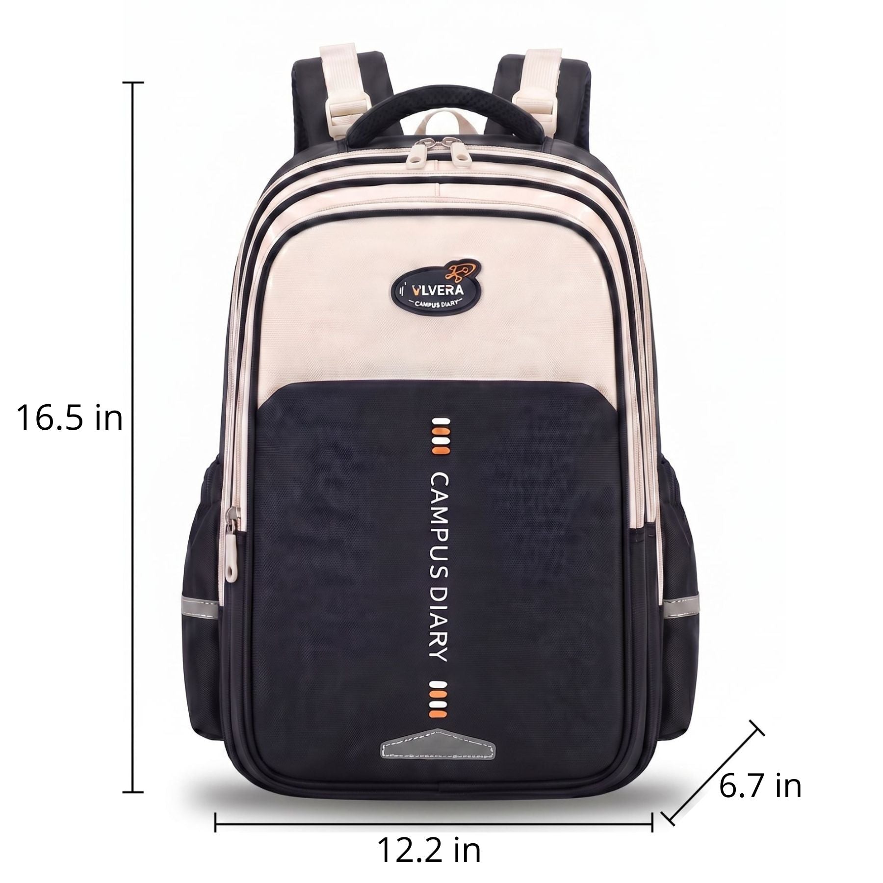 Black School Backpack | Large Capacity | Waterproof Oxford Fabric | Comfortable Fit