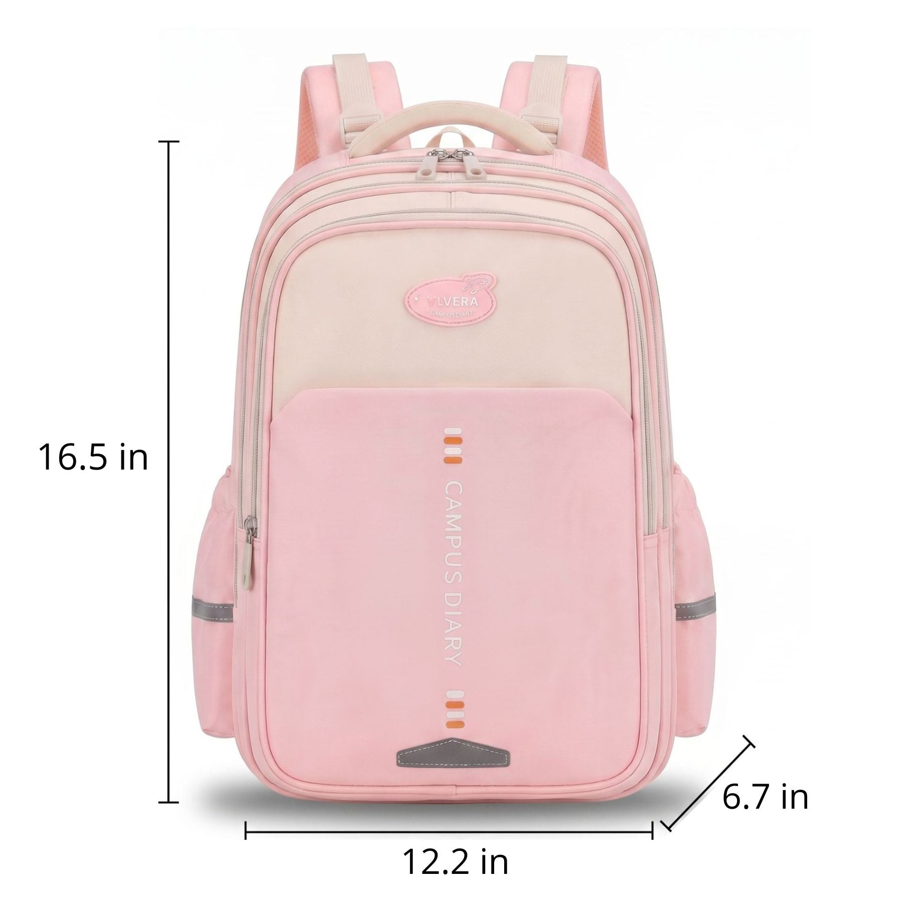 Light Pink School Backpack for Girls | Large Capacity | Waterproof Oxford Fabric | Comfortable Fit