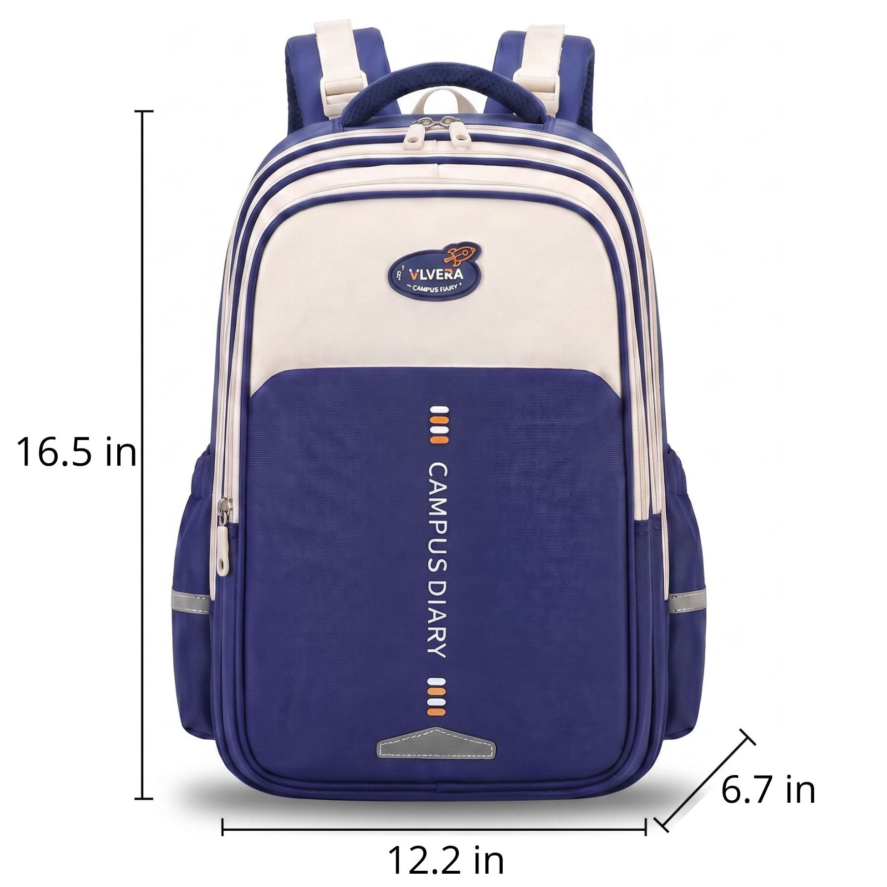 Blue School Backpack | Large Capacity | Waterproof Oxford Fabric | Comfortable Fit