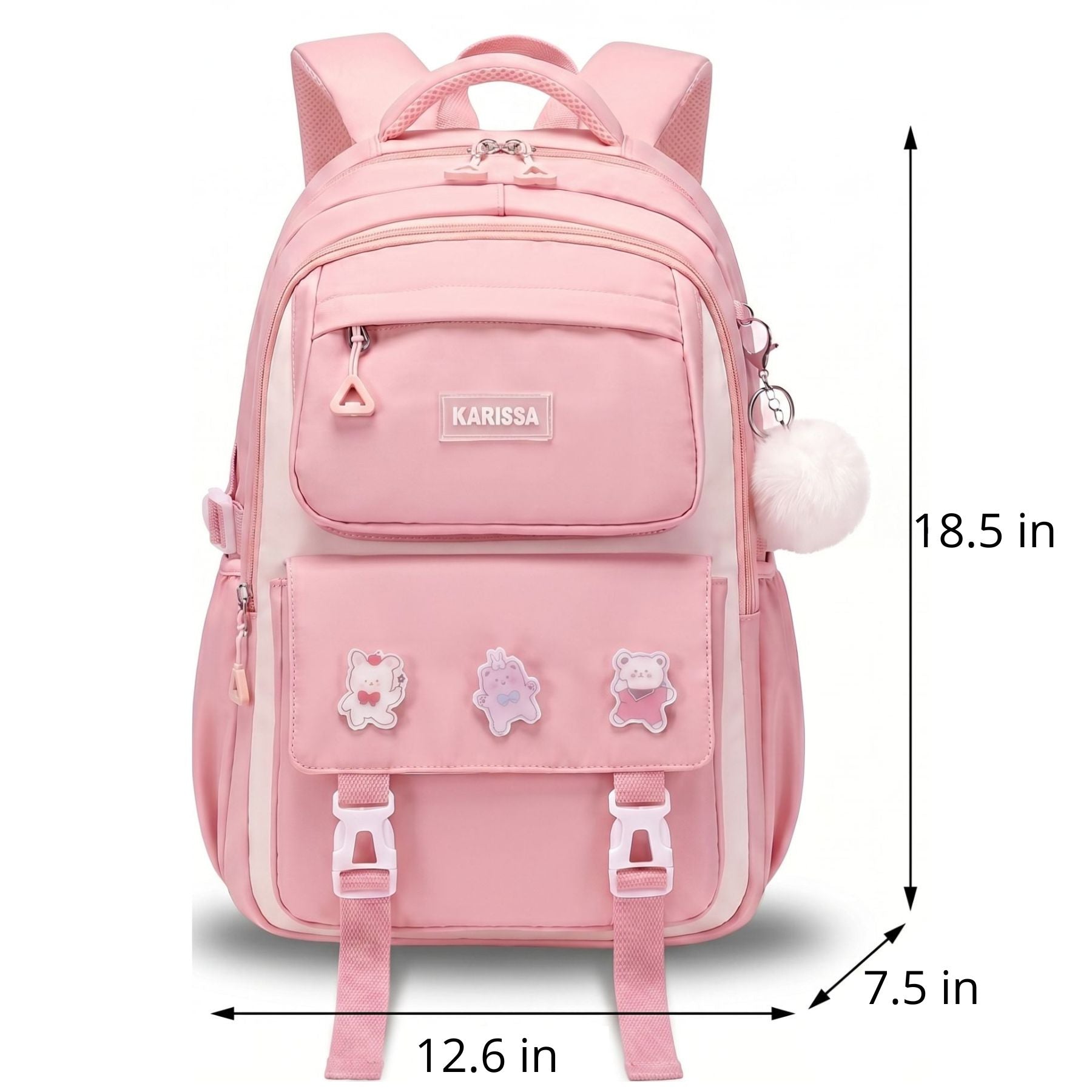 KARISSA Kawaii School Backpack | Large Capacity | Durable Oxford Fabric | Comfortable Straps