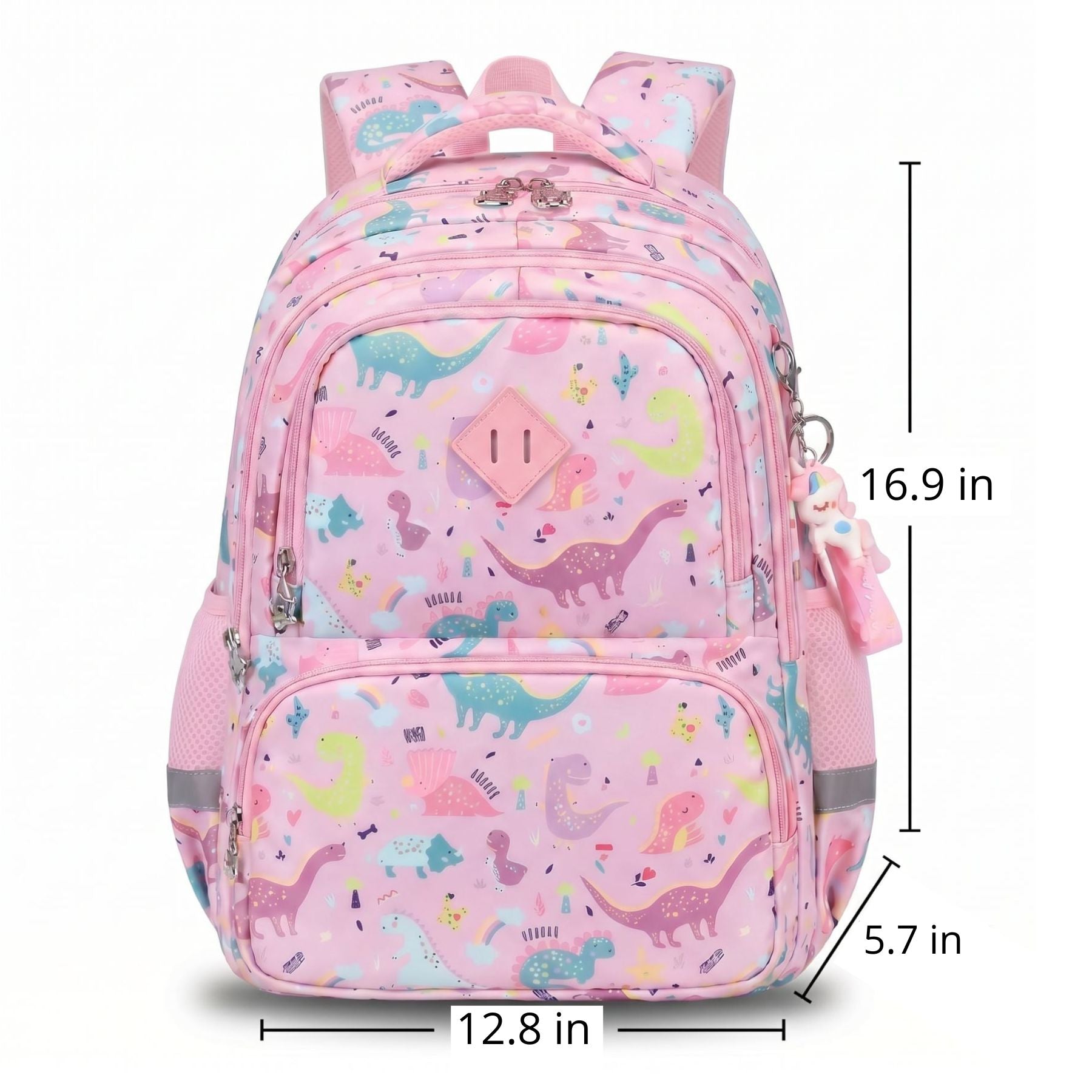 Pink Dinosaur School Backpack | Large Capacity | Durable Oxford Fabric | Comfortable Straps