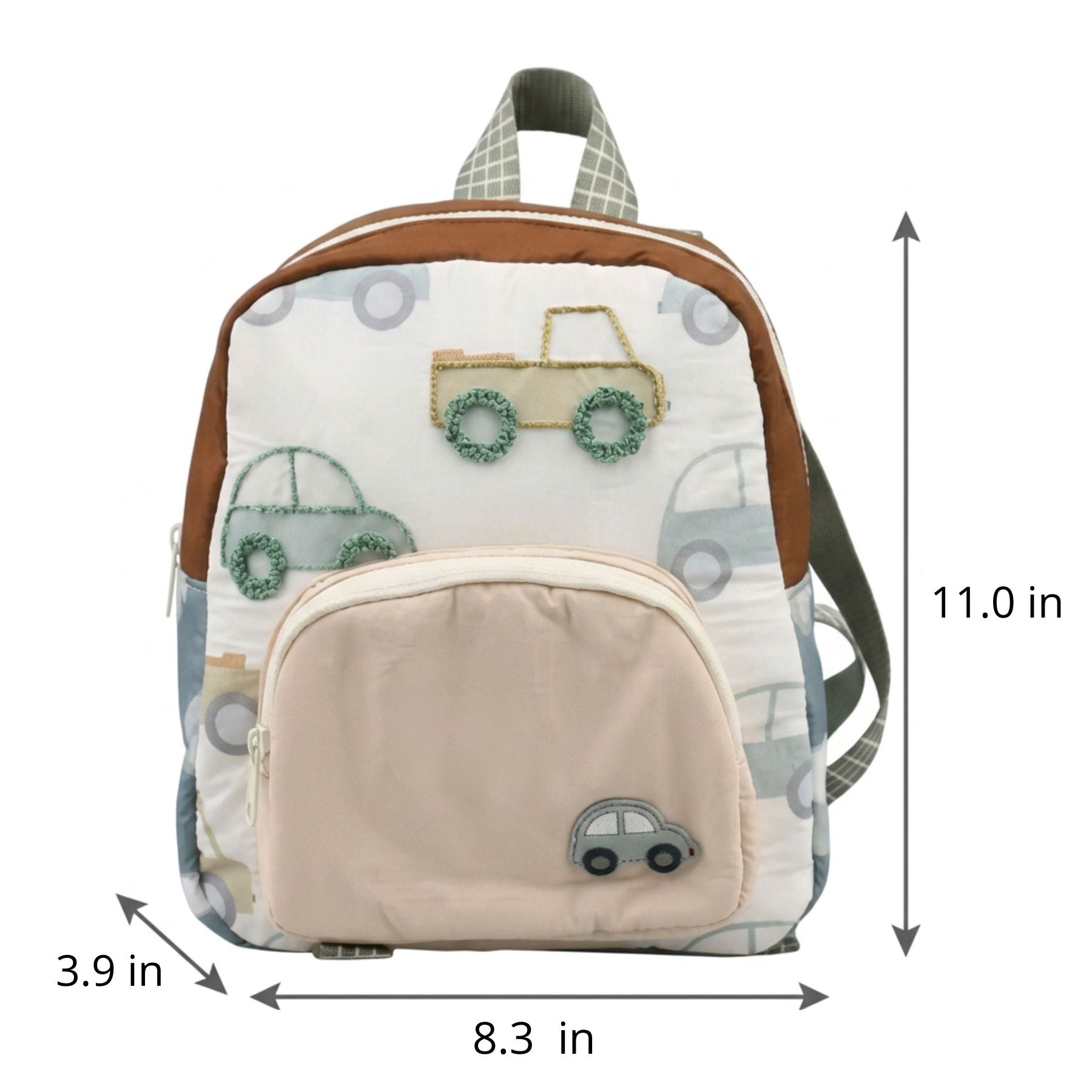 Personalised Car Backpack with Embroidered Name | Durable Nylon | Children's Nursery Backpack