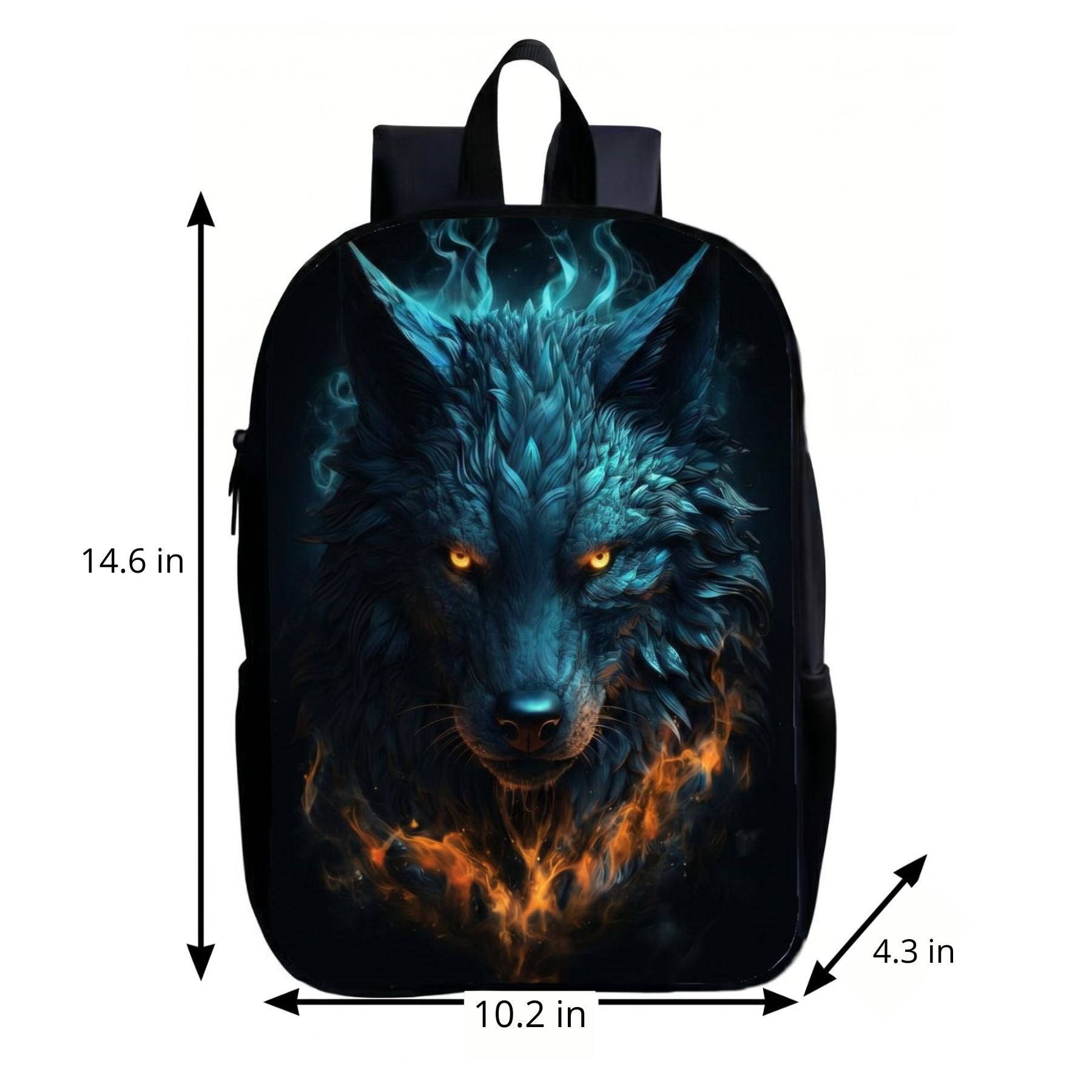 Volcanic Wolf School Backpack | Durable Polyester | Adjustable Shoulder Straps | Comfortable Fit