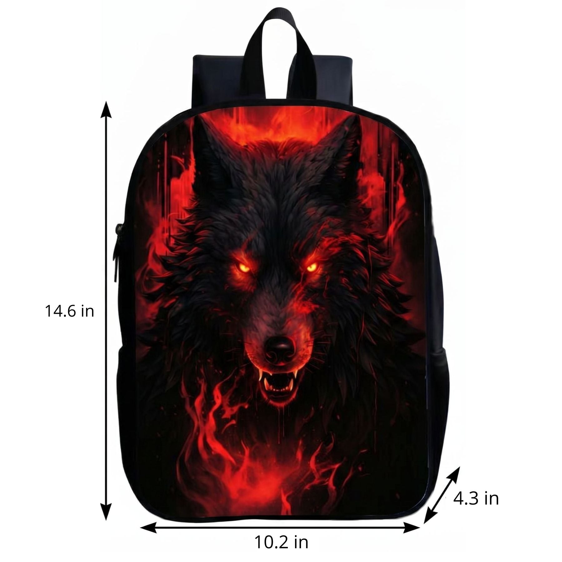 Red Wolf School Backpack | Durable Polyester | Adjustable Shoulder Straps | Comfortable Fit