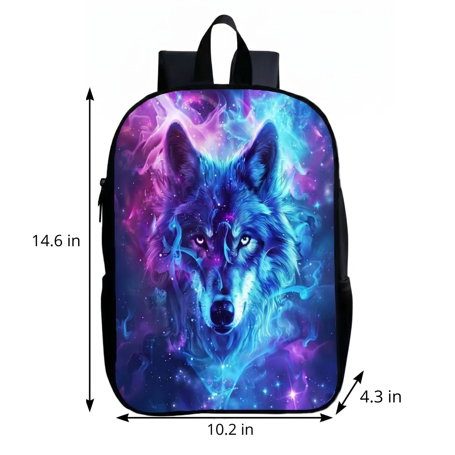 Galaxy Wolf School Backpack | Durable Polyester | Adjustable Shoulder Straps | Comfortable Fit
