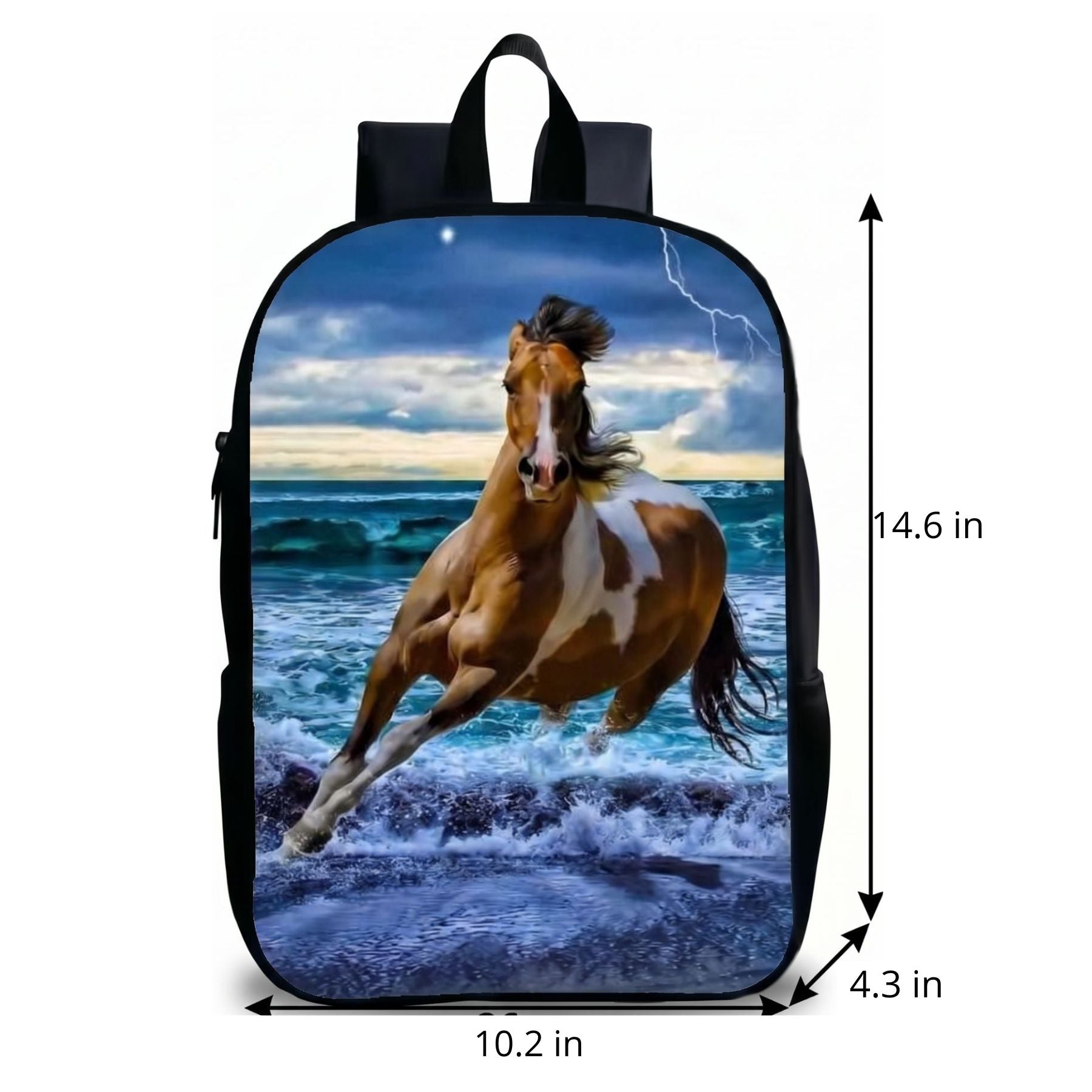 Ocean Horse School Backpack | Durable Polyester | Adjustable Shoulder Straps | Comfortable Fit