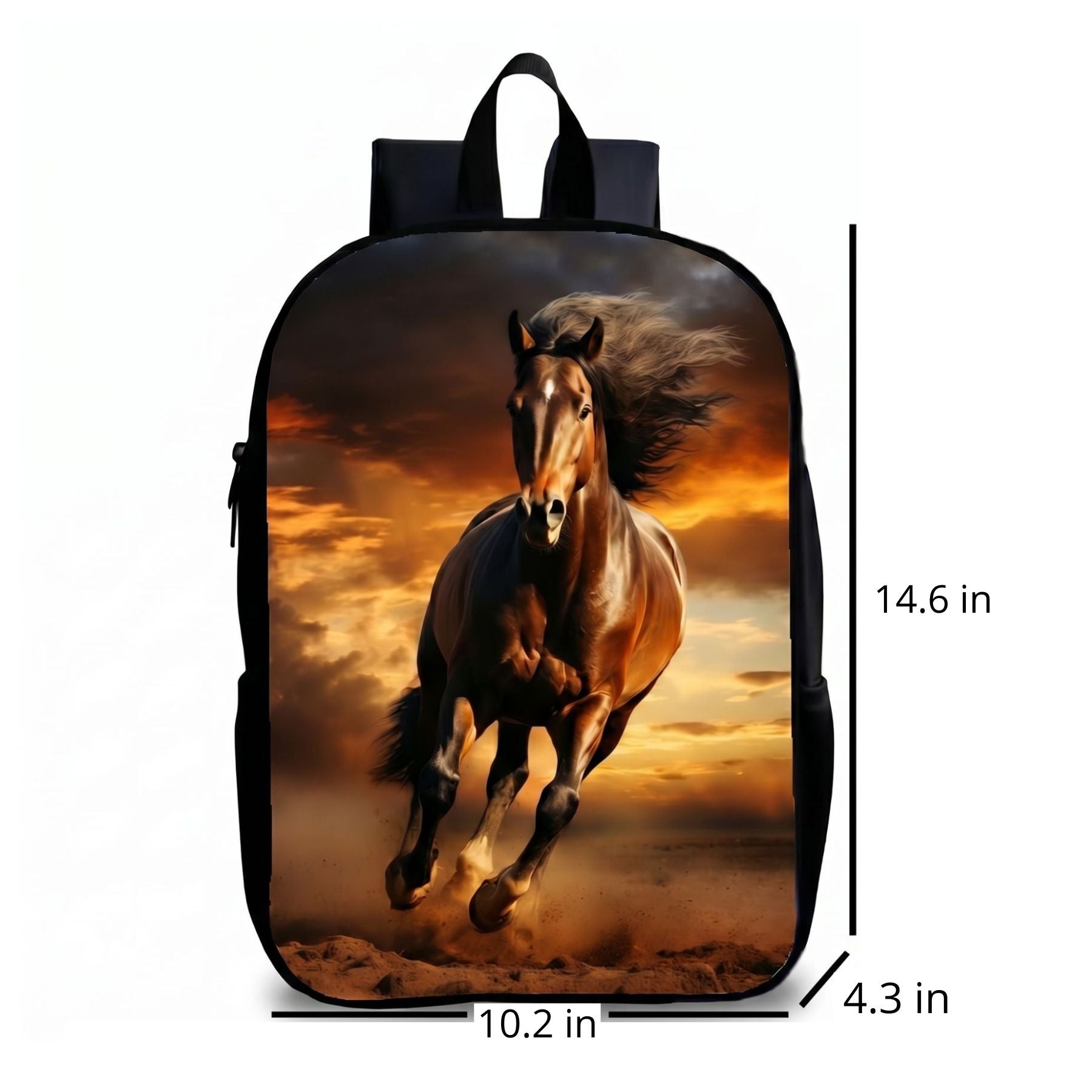 Galloping Horse School Backpack | Durable Polyester | Adjustable Shoulder Straps | Comfortable Fit