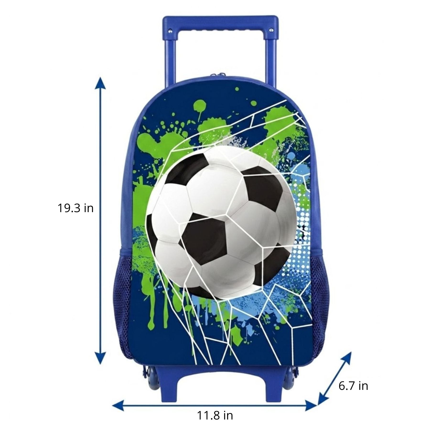 Football Rolling Backpack | Durable Polyester | Adjustable Handle | Large Capacity