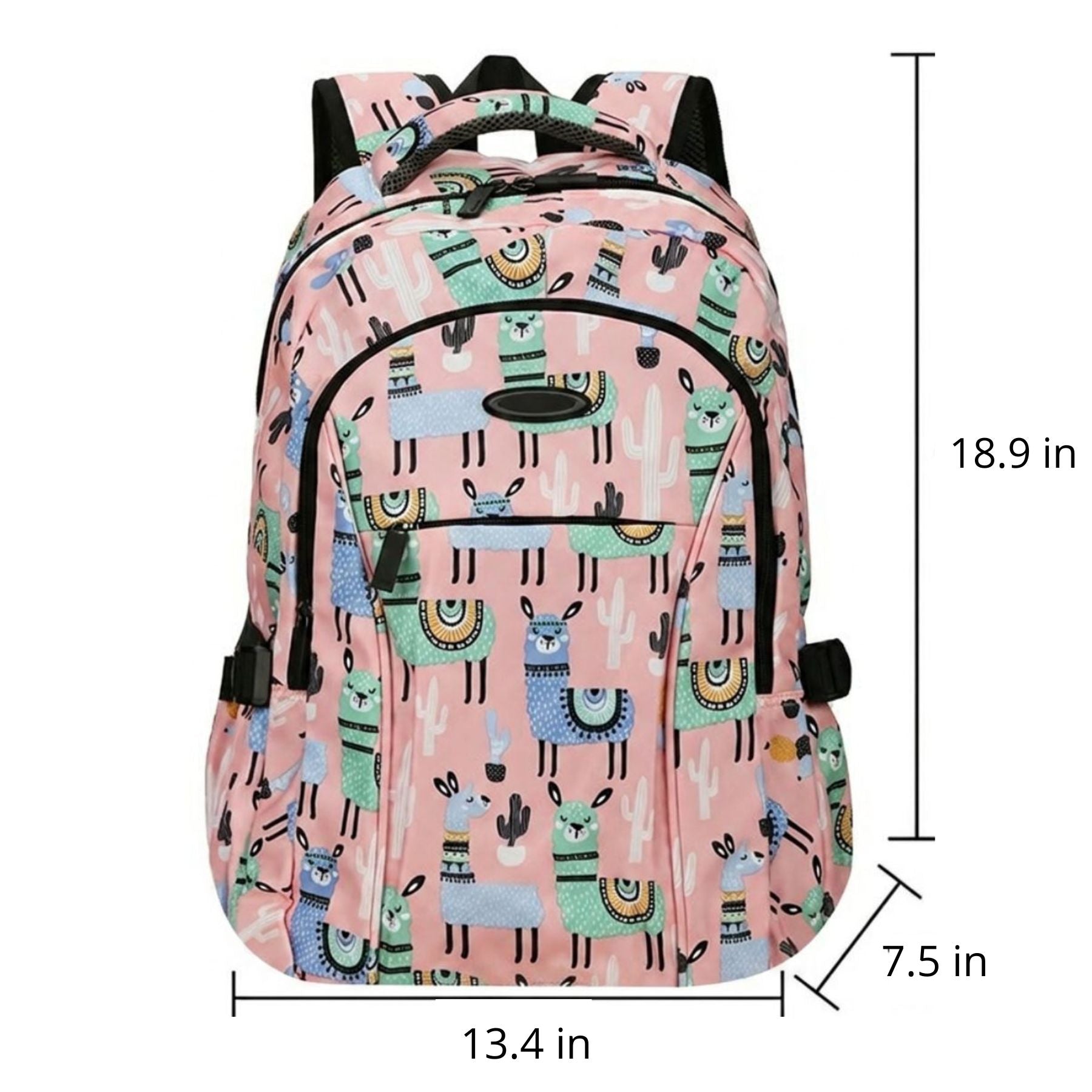 Girls' Llama Backpack | Water-Resistant Polyester | Breathable Shoulder Straps