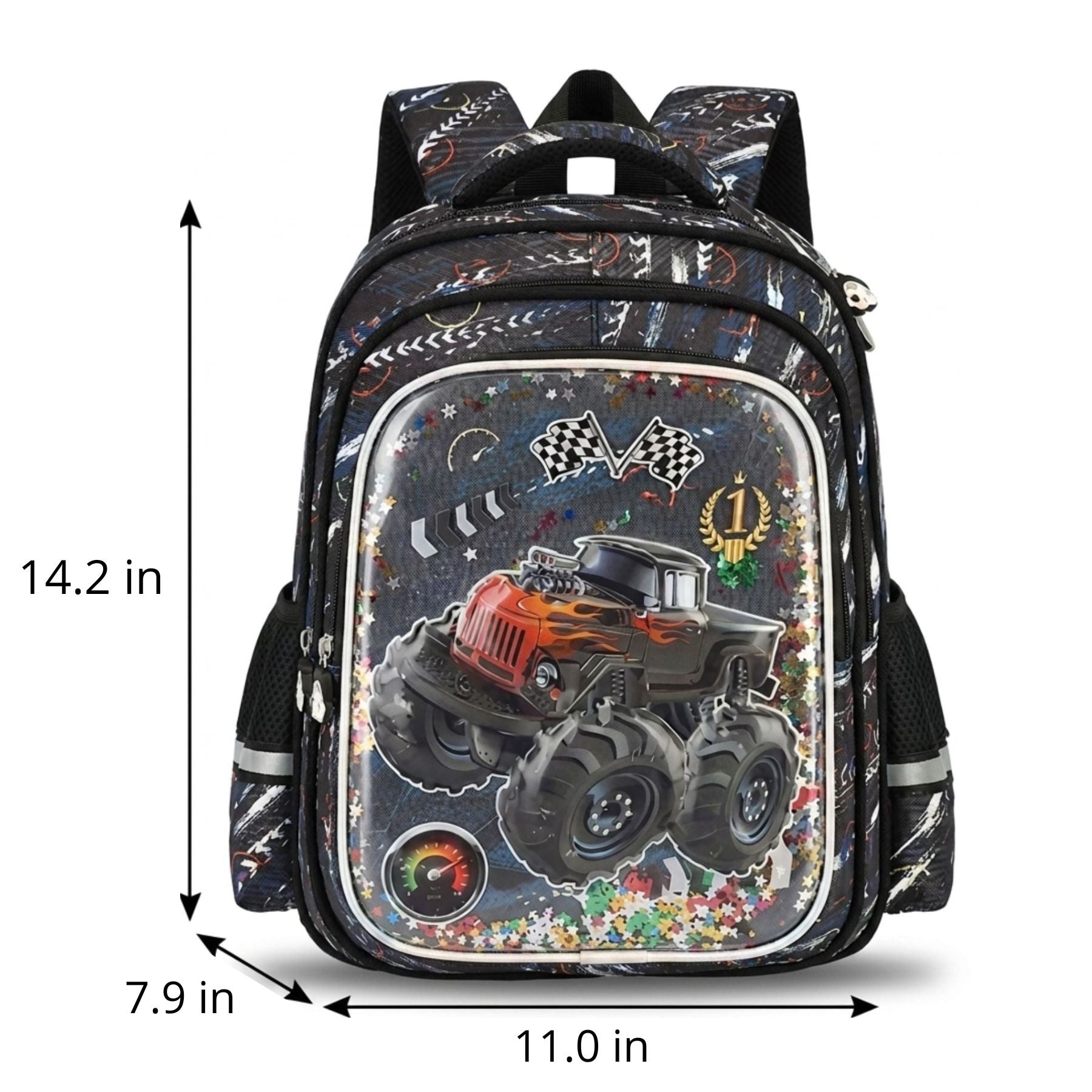 3D Car School Backpack | Durable Oxford Fabric | Large Capacity | Breathable Back